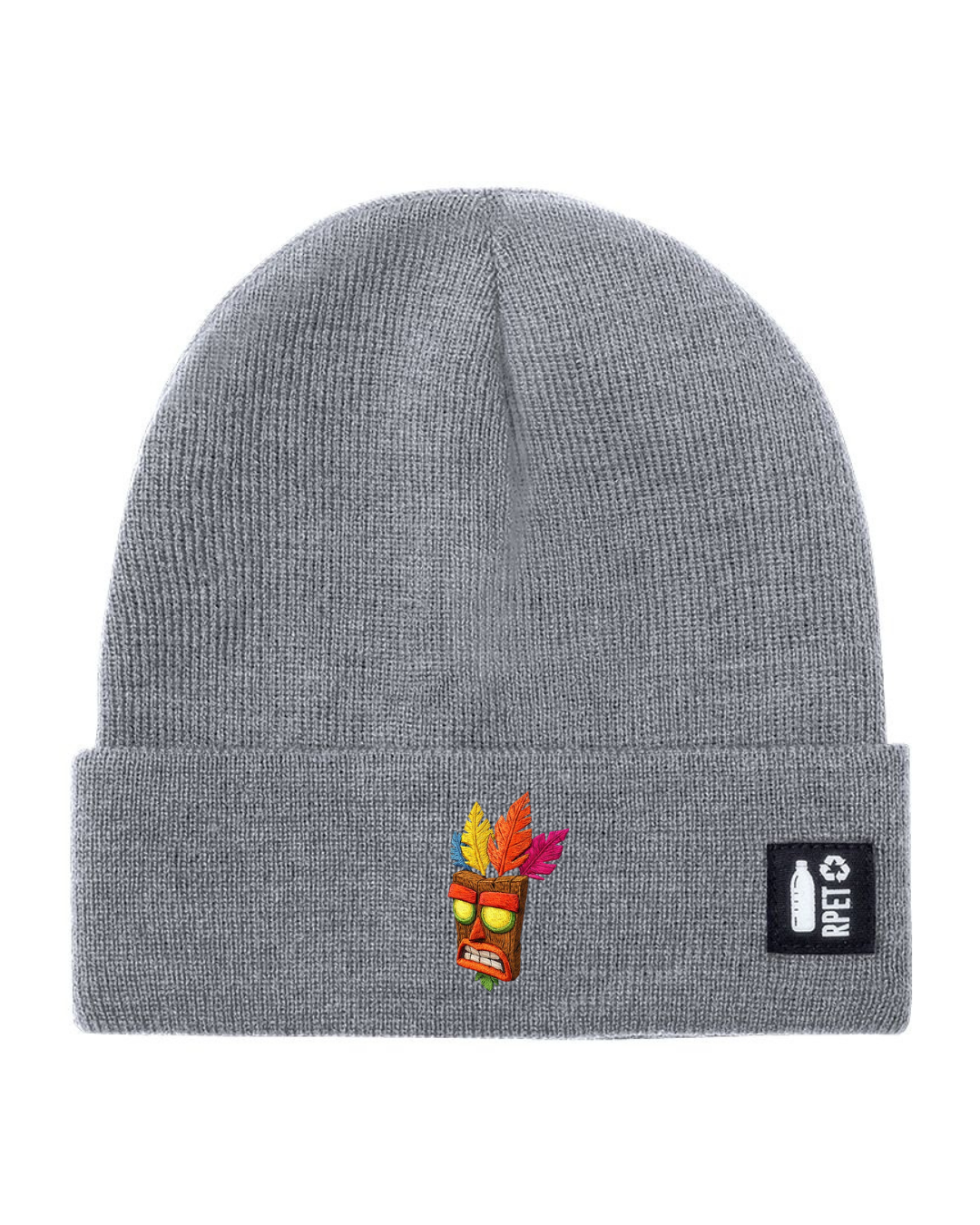 Cappello a Maglia in RPET Riciclato – Morbido e Caldo – Linea Sostenibile Naturaleine – Design Ricamato Aku Aku-Biiply