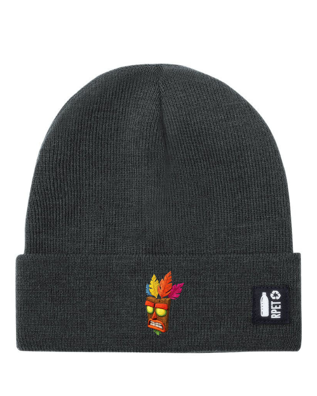 Cappello a Maglia in RPET Riciclato – Morbido e Caldo – Linea Sostenibile Naturaleine – Design Ricamato Aku Aku-Biiply