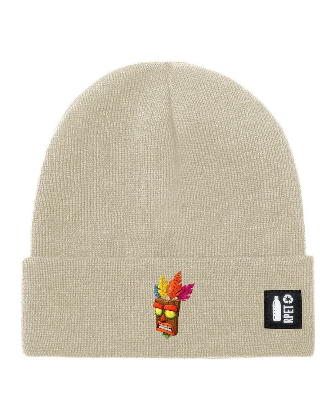 Cappello a Maglia in RPET Riciclato – Morbido e Caldo – Linea Sostenibile Naturaleine – Design Ricamato Aku Aku-Biiply