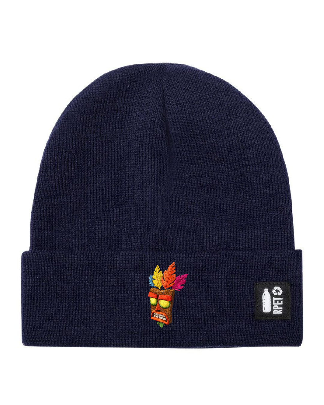 Cappello a Maglia in RPET Riciclato – Morbido e Caldo – Linea Sostenibile Naturaleine – Design Ricamato Aku Aku-Biiply