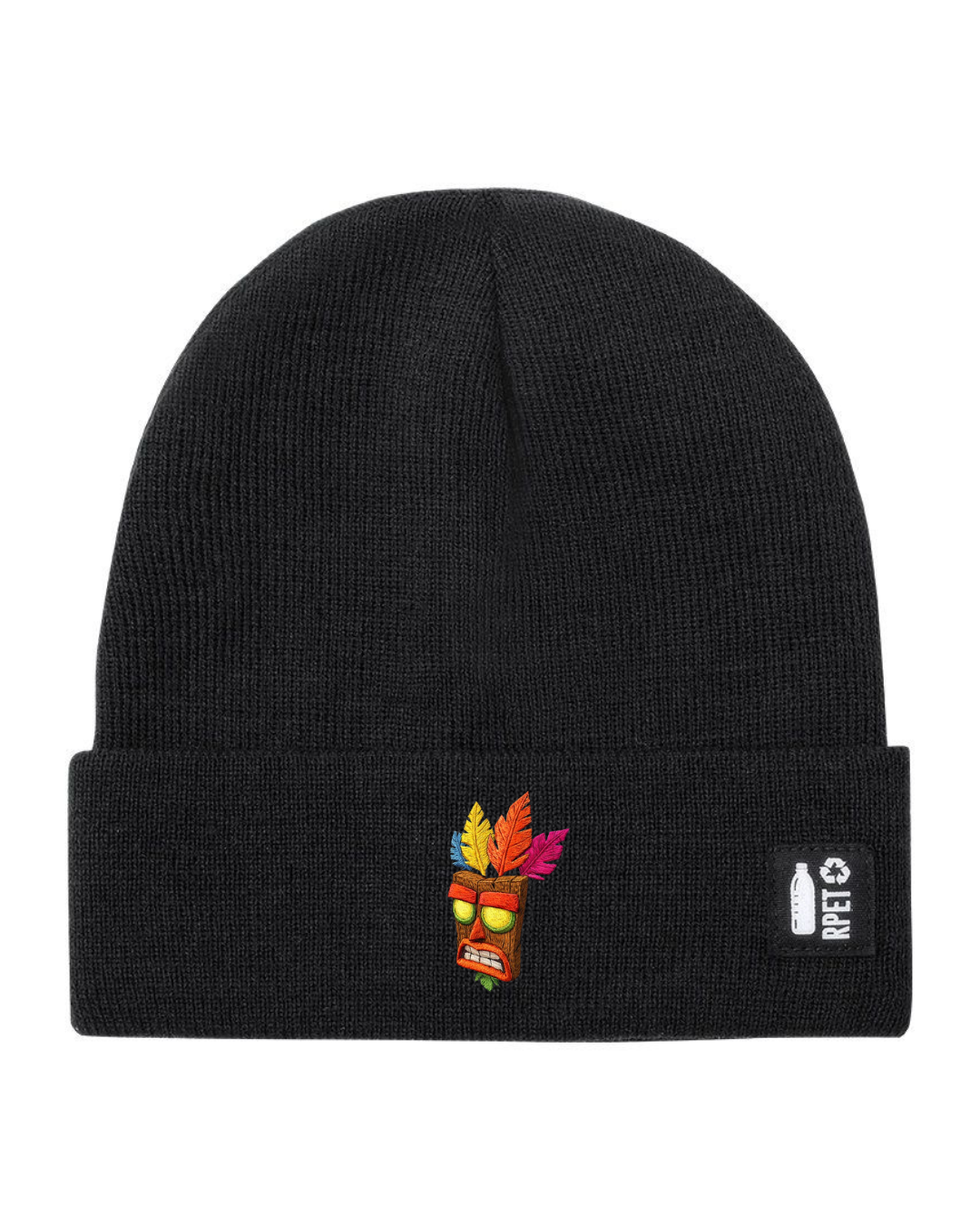 Cappello a Maglia in RPET Riciclato – Morbido e Caldo – Linea Sostenibile Naturaleine – Design Ricamato Aku Aku-Biiply