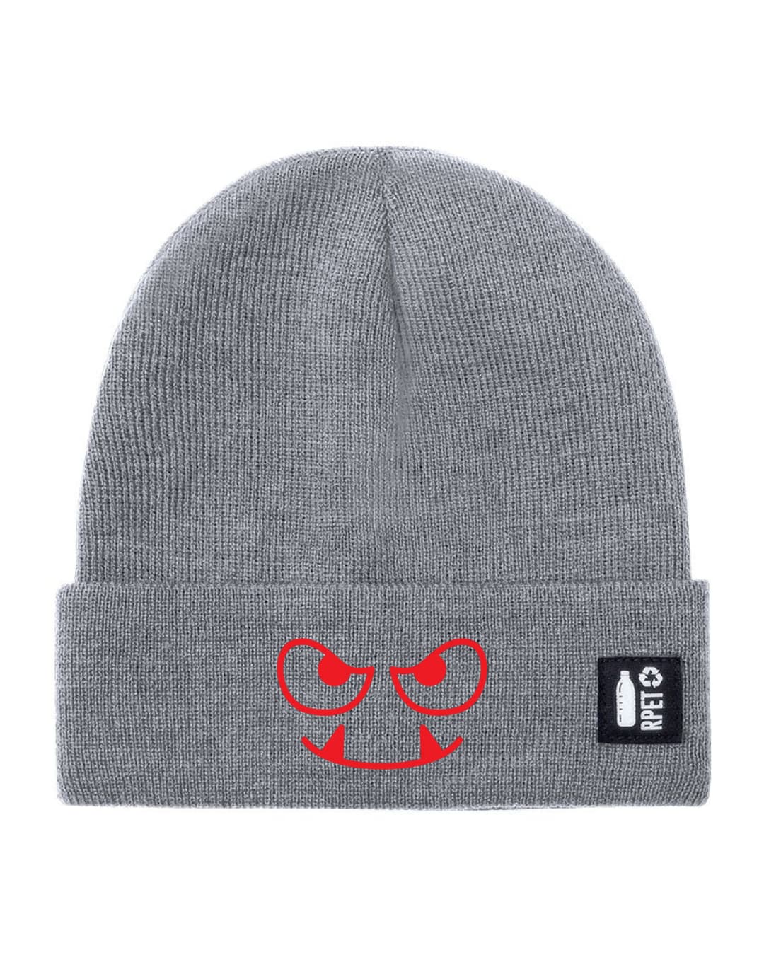 Cappello a Maglia in RPET Riciclato – Morbido e Caldo – Linea Sostenibile Naturaleine – Design Ricamato Monster Face-Biiply
