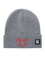 Cappello a Maglia in RPET Riciclato – Morbido e Caldo – Linea Sostenibile Naturaleine – Design Ricamato Monster Face