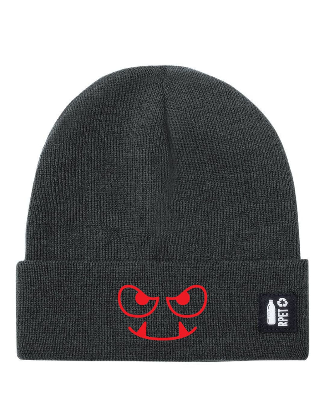 Cappello a Maglia in RPET Riciclato – Morbido e Caldo – Linea Sostenibile Naturaleine – Design Ricamato Monster Face-Biiply