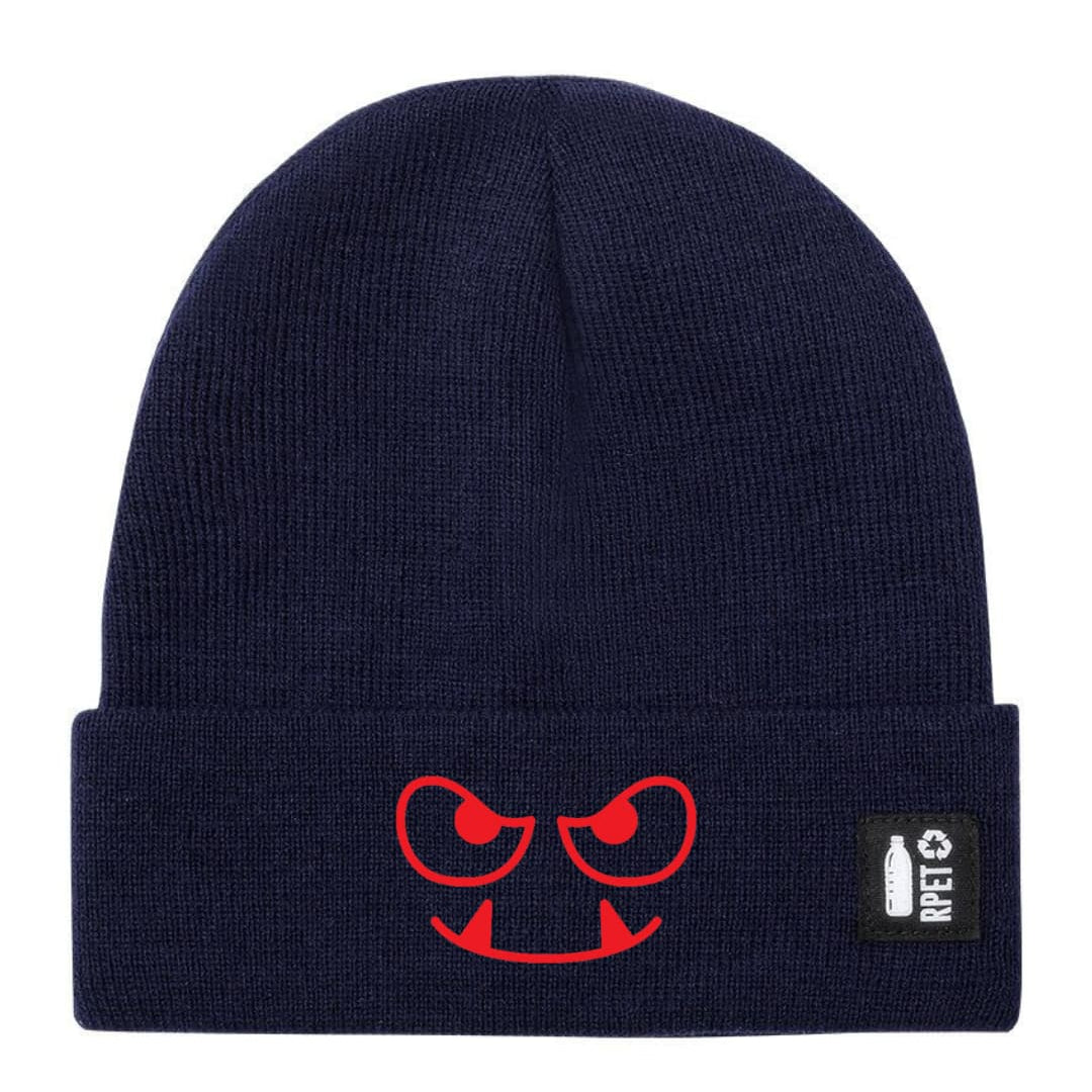 Cappello a Maglia in RPET Riciclato – Morbido e Caldo – Linea Sostenibile Naturaleine – Design Ricamato Monster Face-Biiply