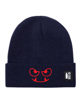 Cappello a Maglia in RPET Riciclato – Morbido e Caldo – Linea Sostenibile Naturaleine – Design Ricamato Monster Face