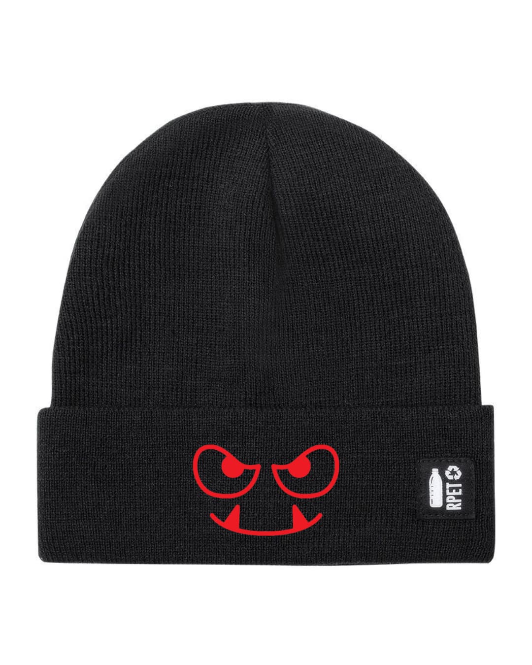 Cappello a Maglia in RPET Riciclato – Morbido e Caldo – Linea Sostenibile Naturaleine – Design Ricamato Monster Face-Biiply
