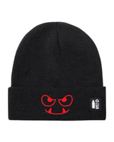 Recycled RPET Knit Hat – Soft and Warm – Naturaleine Sustainable Line – Embroidered Monster Face Design