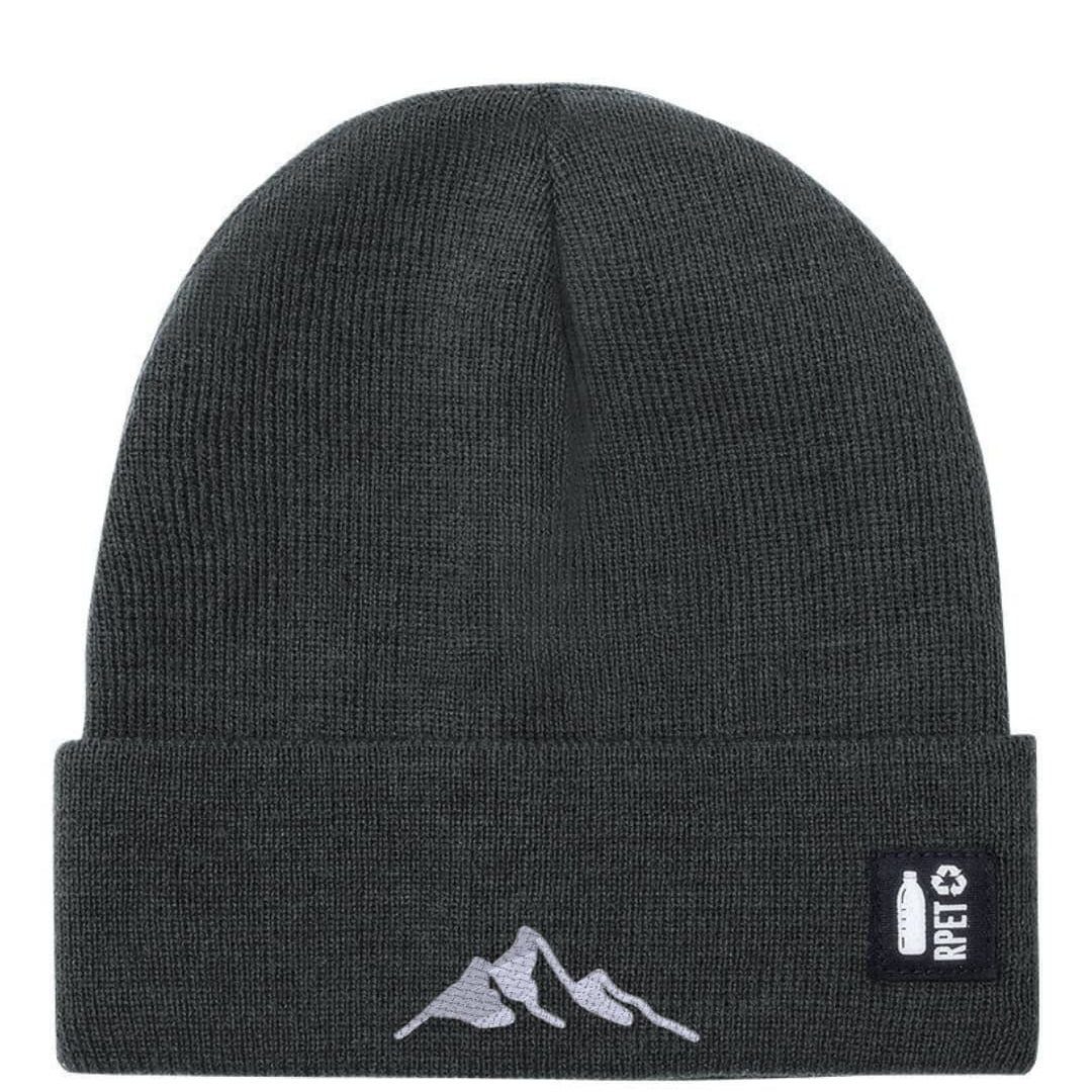 Cappello a Maglia in RPET Riciclato – Morbido e Caldo – Linea Sostenibile Naturaleine – Design Ricamato Montagna-Biiply