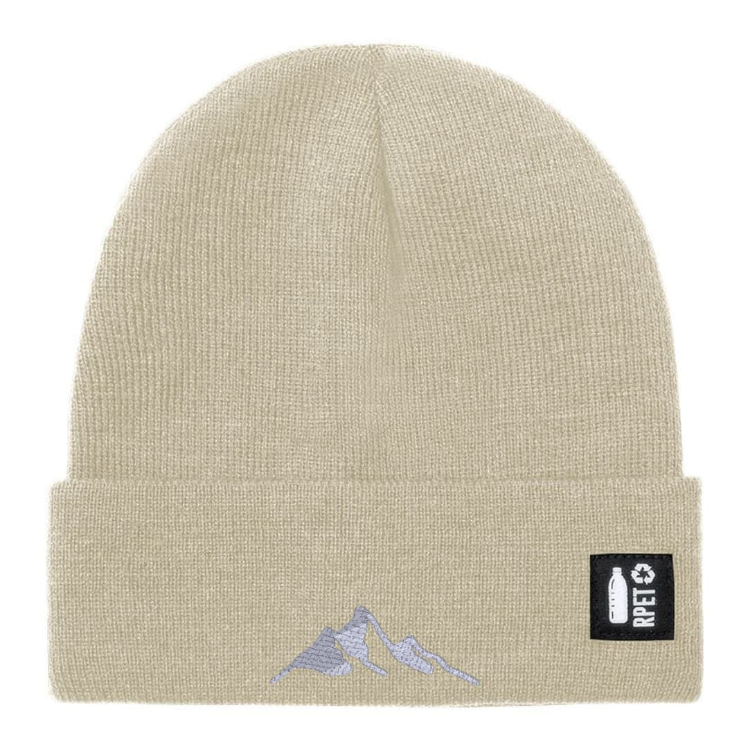 Cappello a Maglia in RPET Riciclato – Morbido e Caldo – Linea Sostenibile Naturaleine – Design Ricamato Montagna-Biiply