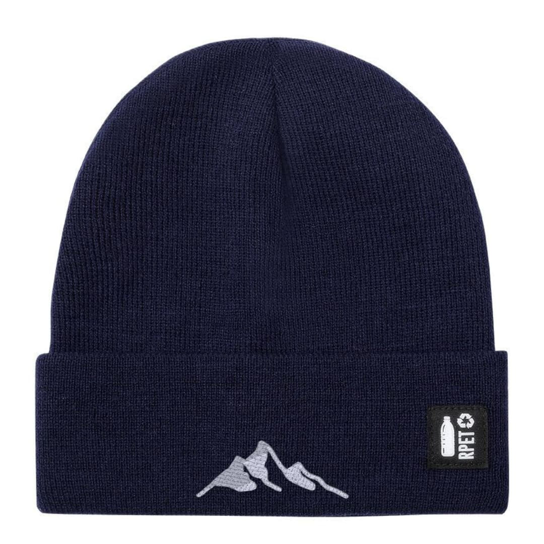 Cappello a Maglia in RPET Riciclato – Morbido e Caldo – Linea Sostenibile Naturaleine – Design Ricamato Montagna-Biiply