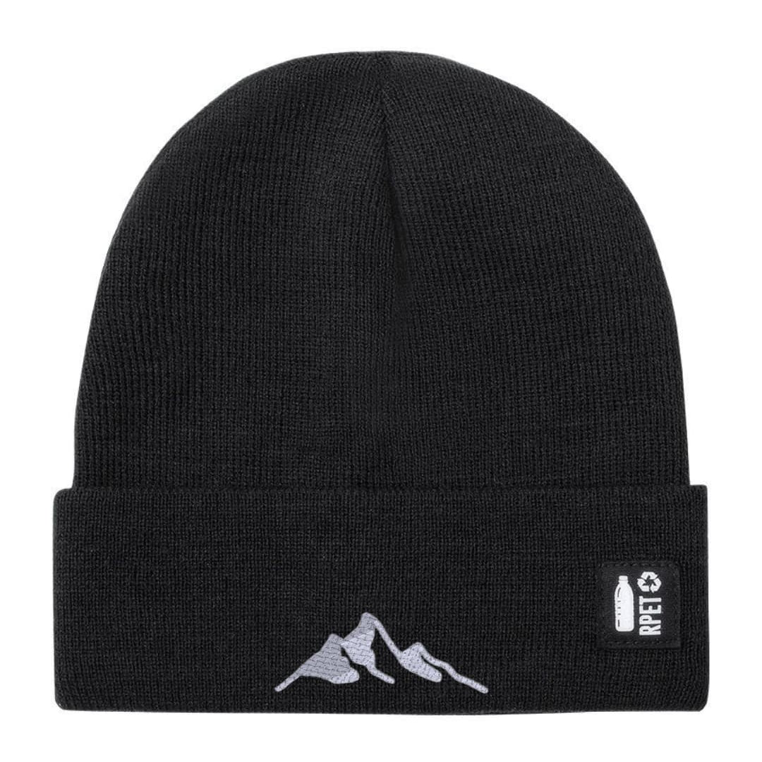 Cappello a Maglia in RPET Riciclato – Morbido e Caldo – Linea Sostenibile Naturaleine – Design Ricamato Montagna-Biiply