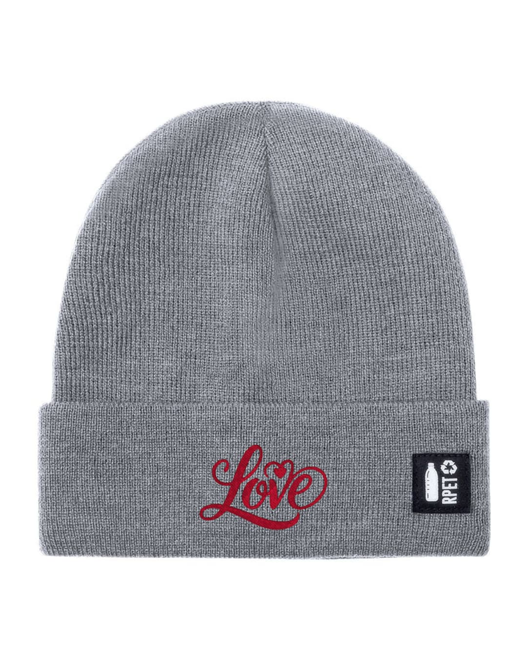 Cappello a Maglia in RPET Riciclato – Morbido e Caldo – Linea Sostenibile Naturaleine – Design Ricamato Scritta Love-Biiply