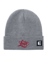 Cappello a Maglia in RPET Riciclato – Morbido e Caldo – Linea Sostenibile Naturaleine – Design Ricamato Scritta Love
