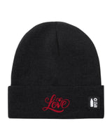 Cappello a Maglia in RPET Riciclato – Morbido e Caldo – Linea Sostenibile Naturaleine – Design Ricamato Scritta Love