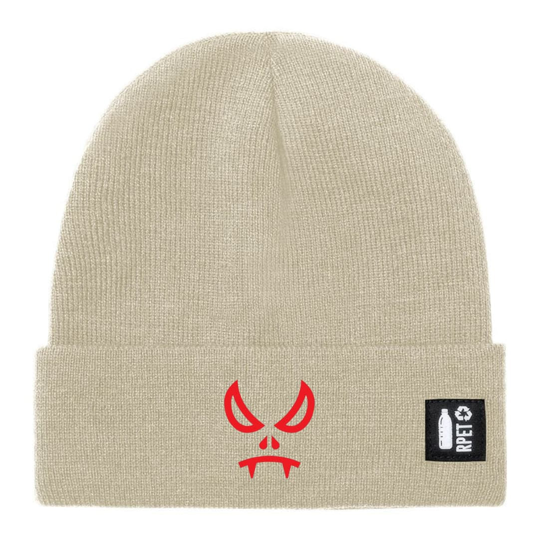 Cappello a Maglia in RPET Riciclato – Morbido e Caldo – Linea Sostenibile Naturaleine – Design Ricamato Vampiro-Biiply