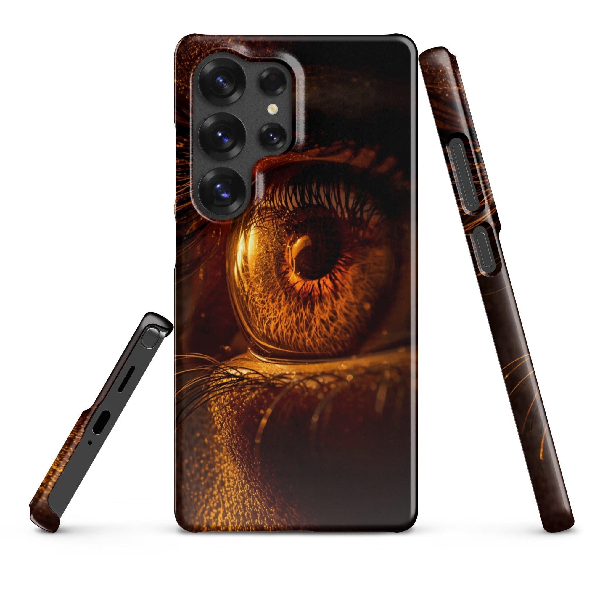 Cover Resistente e Sottile Samsung - Compatibile con Ricarica Wireless - Occhio Marrone Lucido