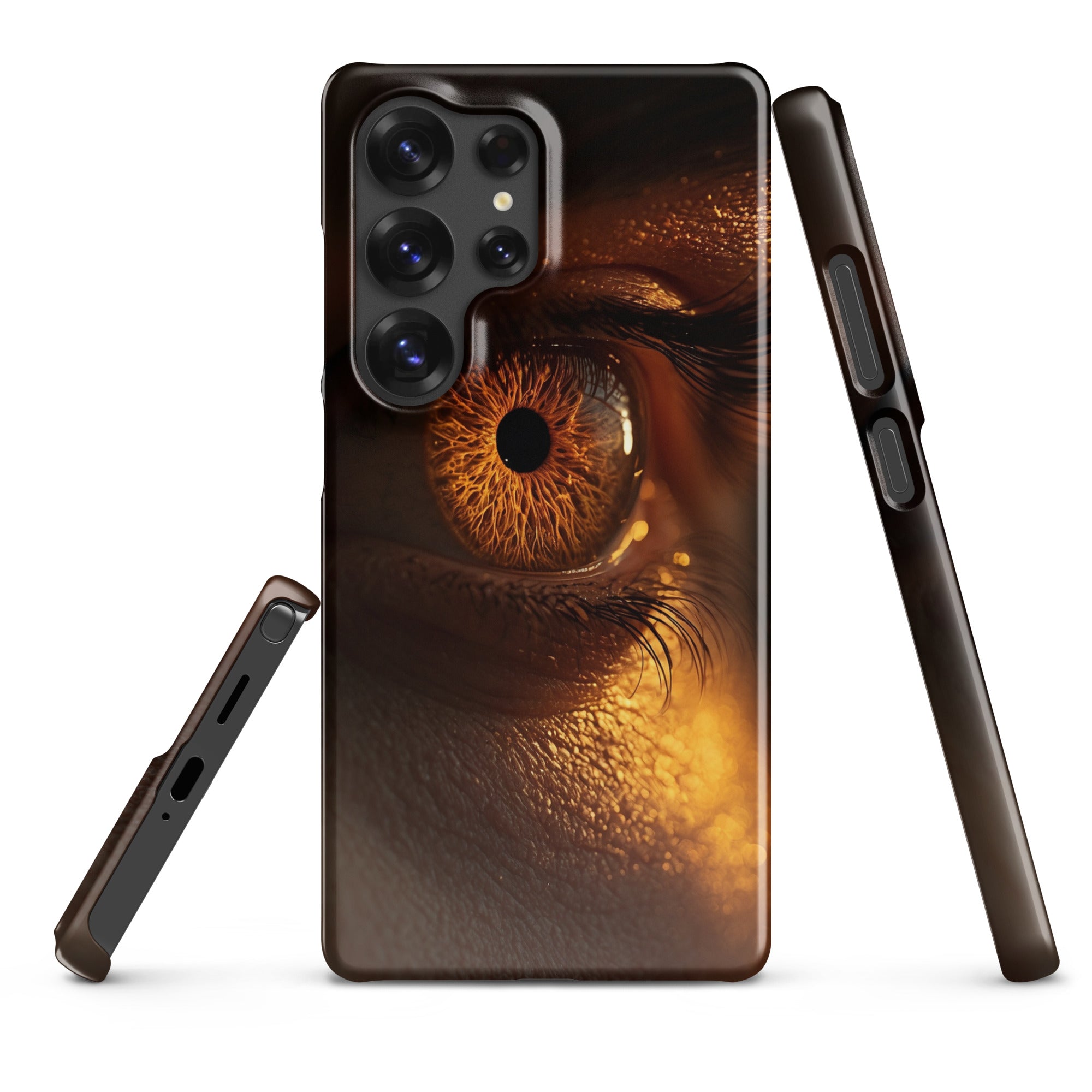 Cover Resistente e Sottile Samsung - Compatibile con Ricarica Wireless - Occhio Marrone Realistico