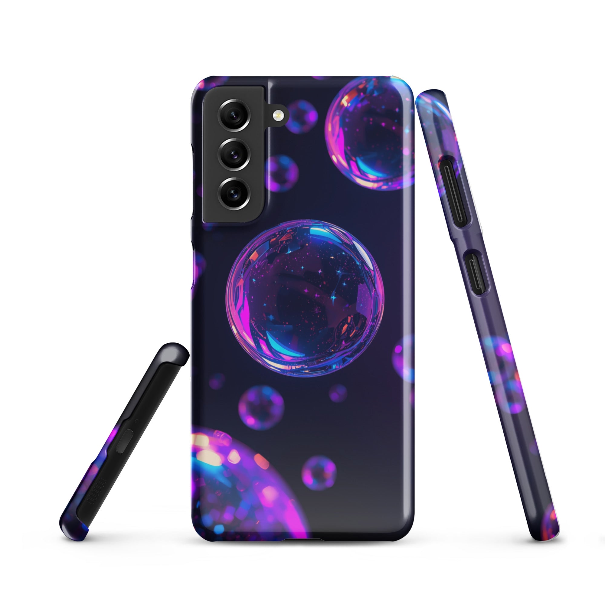 Cover Samsung Resistente – Compatibile con Ricarica Wireless – Design Bolle Viola-Biiply