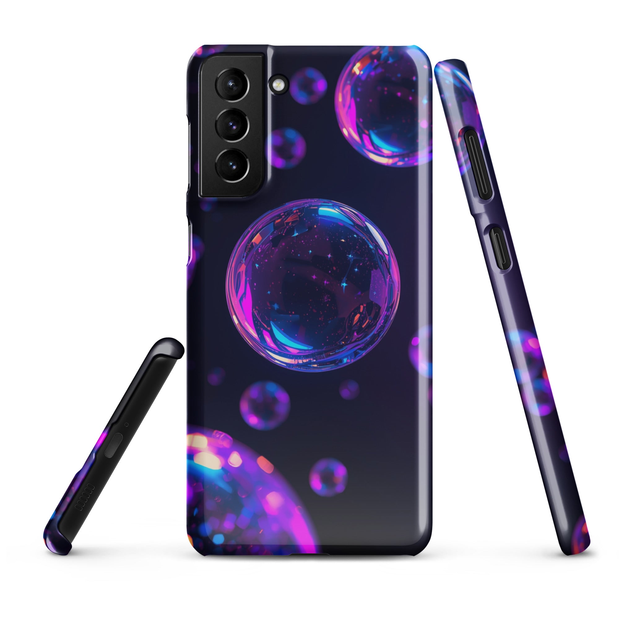 Cover Samsung Resistente – Compatibile con Ricarica Wireless – Design Bolle Viola-Biiply