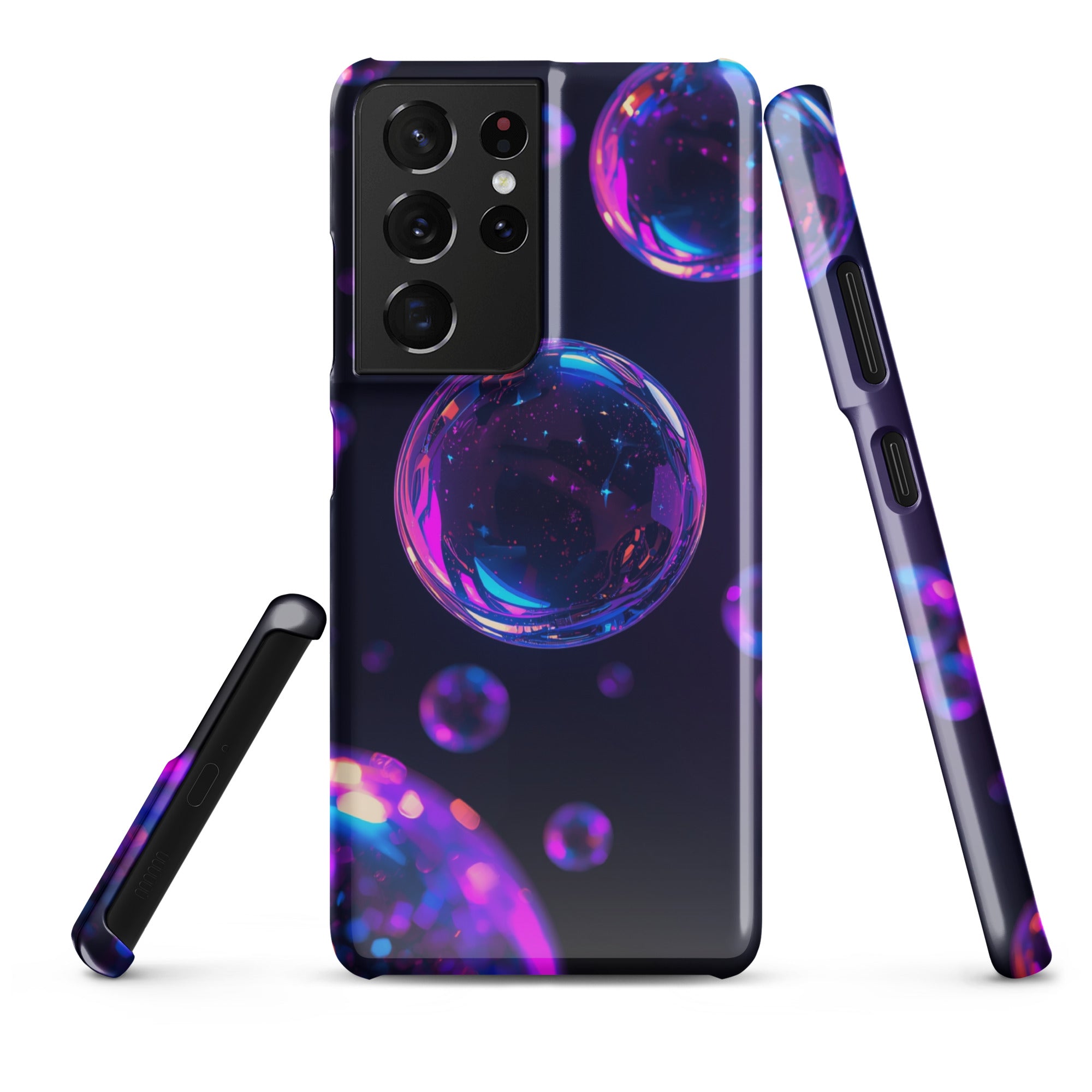 Cover Samsung Resistente – Compatibile con Ricarica Wireless – Design Bolle Viola-Biiply