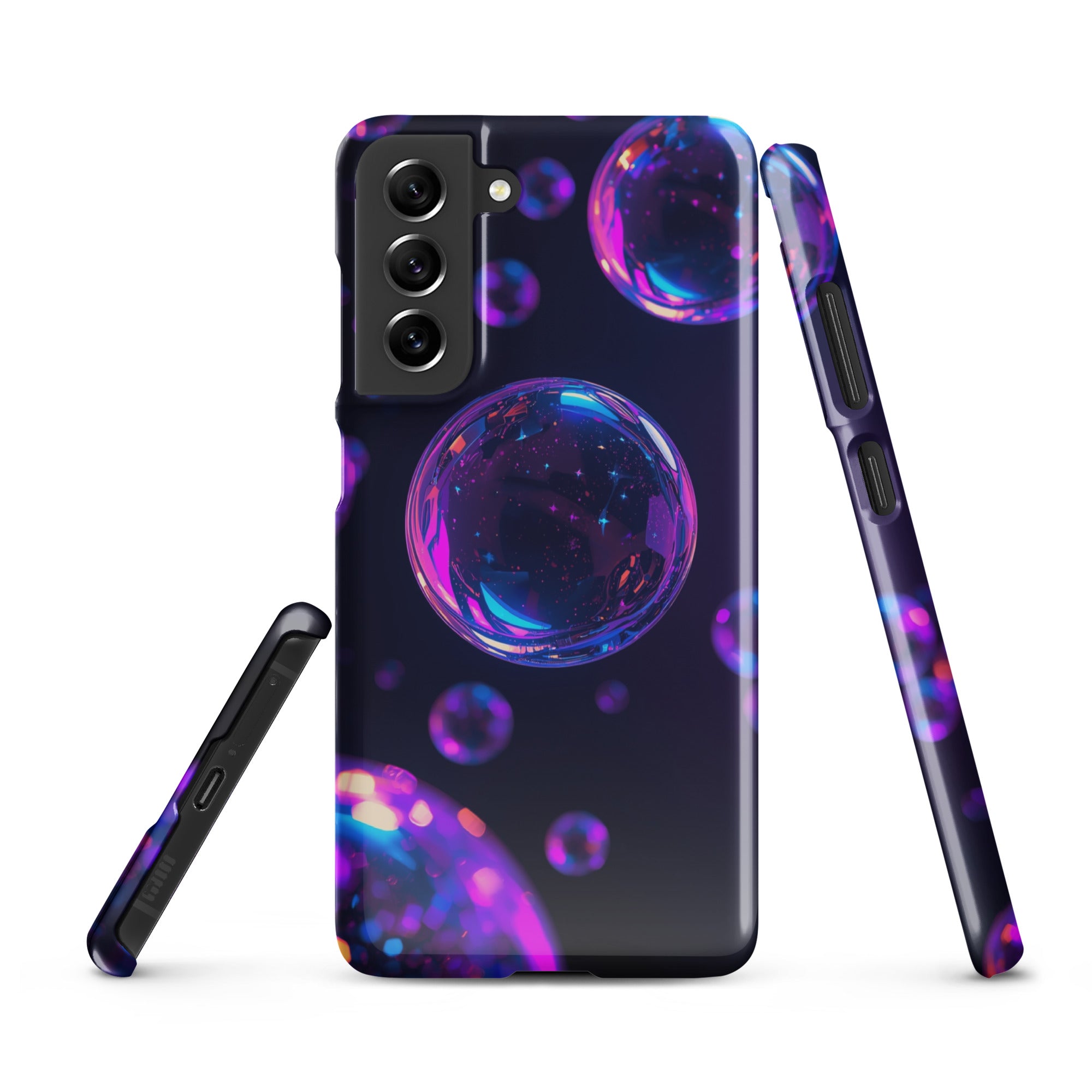 Cover Samsung Resistente – Compatibile con Ricarica Wireless – Design Bolle Viola-Biiply