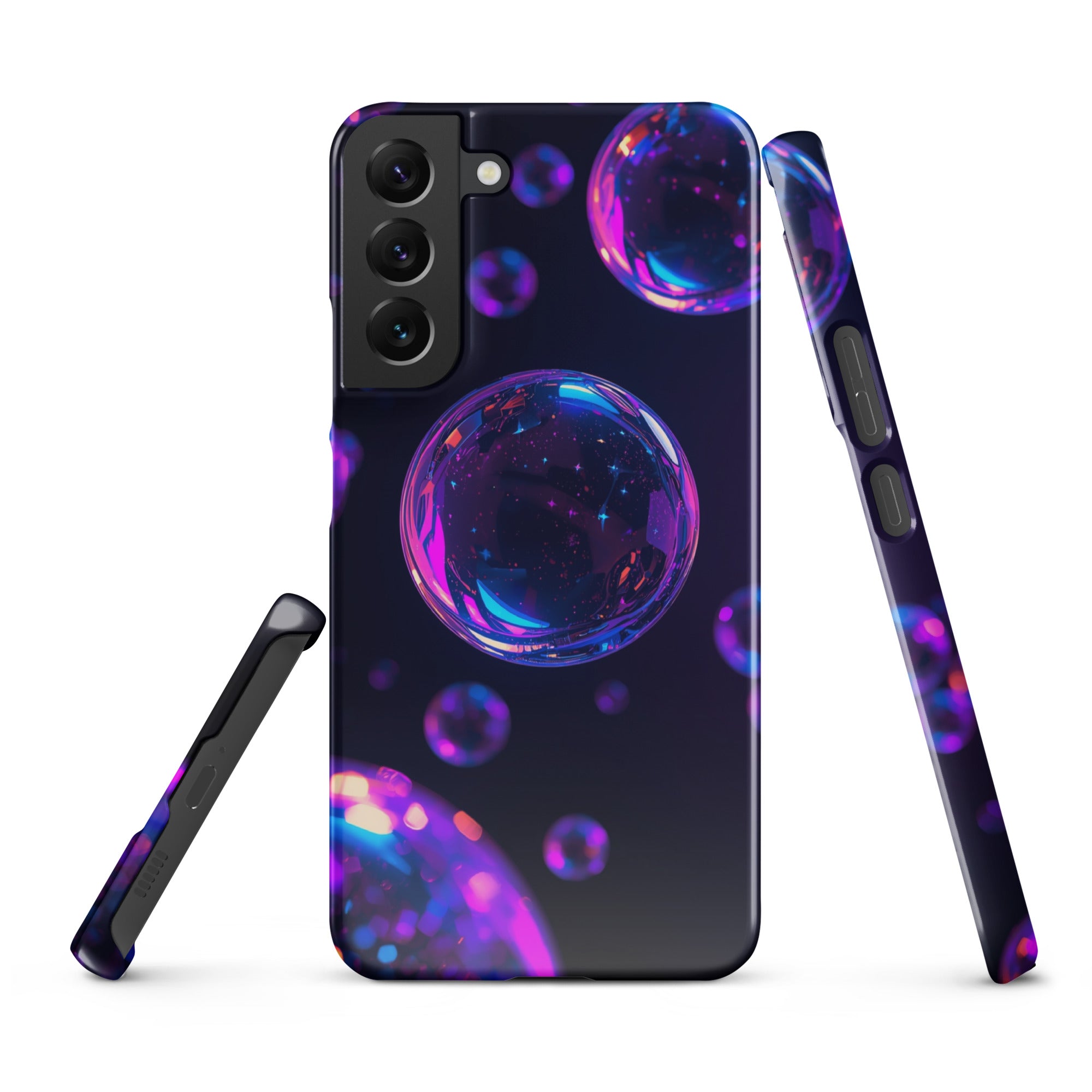 Cover Samsung Resistente – Compatibile con Ricarica Wireless – Design Bolle Viola-Biiply