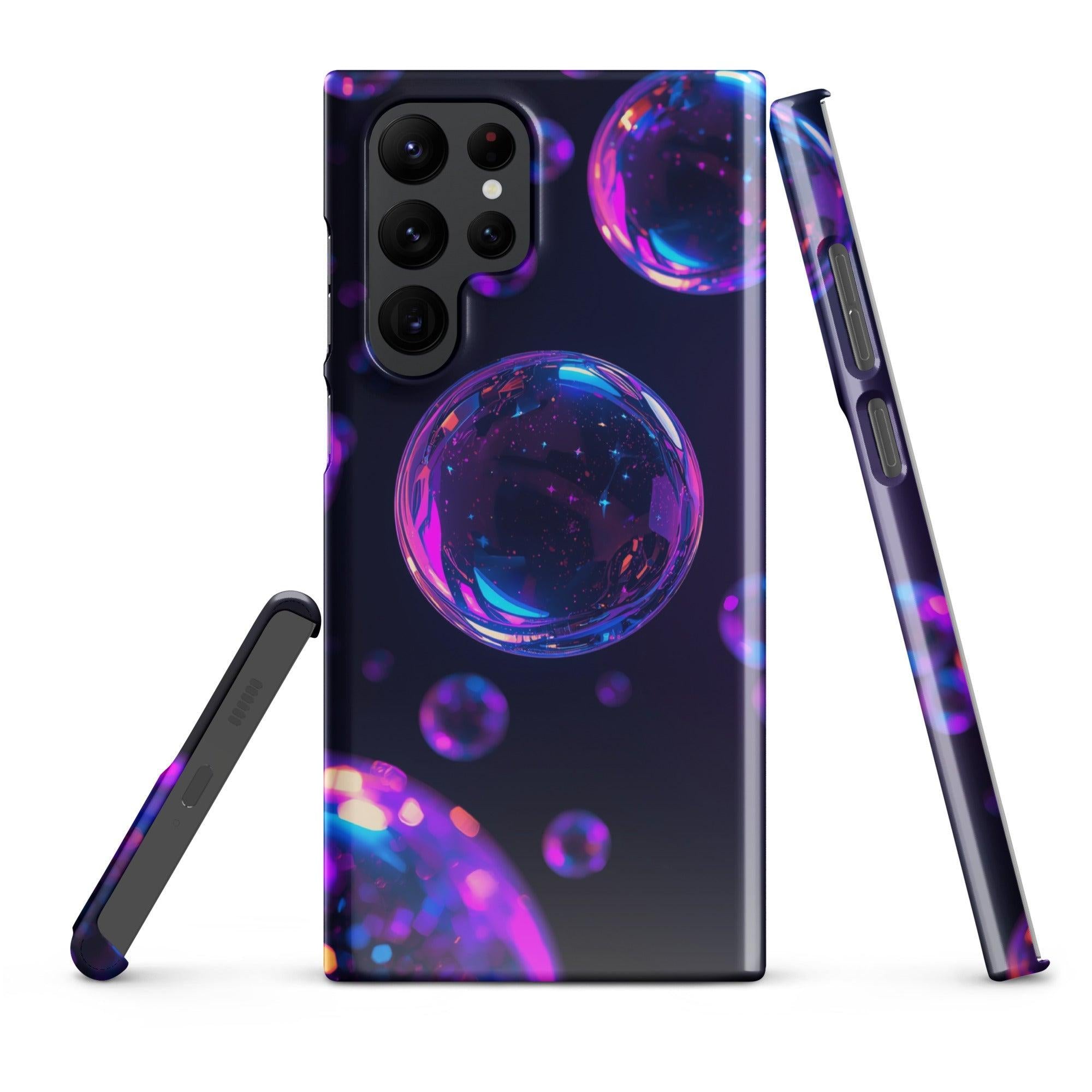 Cover Samsung Resistente – Compatibile con Ricarica Wireless – Design Bolle Viola-Biiply