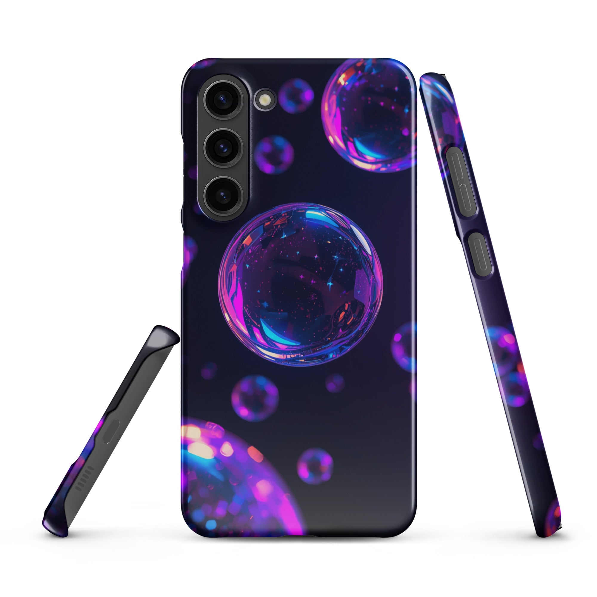 Cover Samsung Resistente – Compatibile con Ricarica Wireless – Design Bolle Viola-Biiply