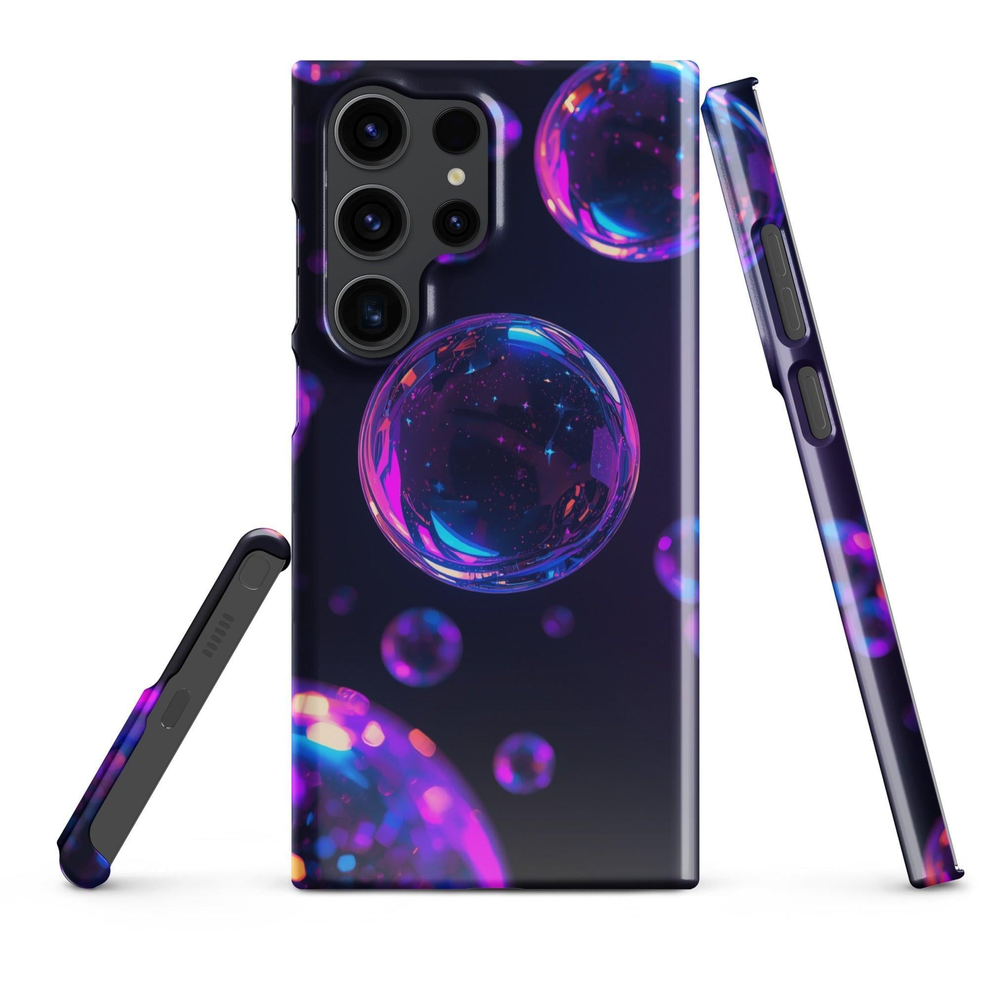 Cover Samsung Resistente – Compatibile con Ricarica Wireless – Design Bolle Viola-Biiply