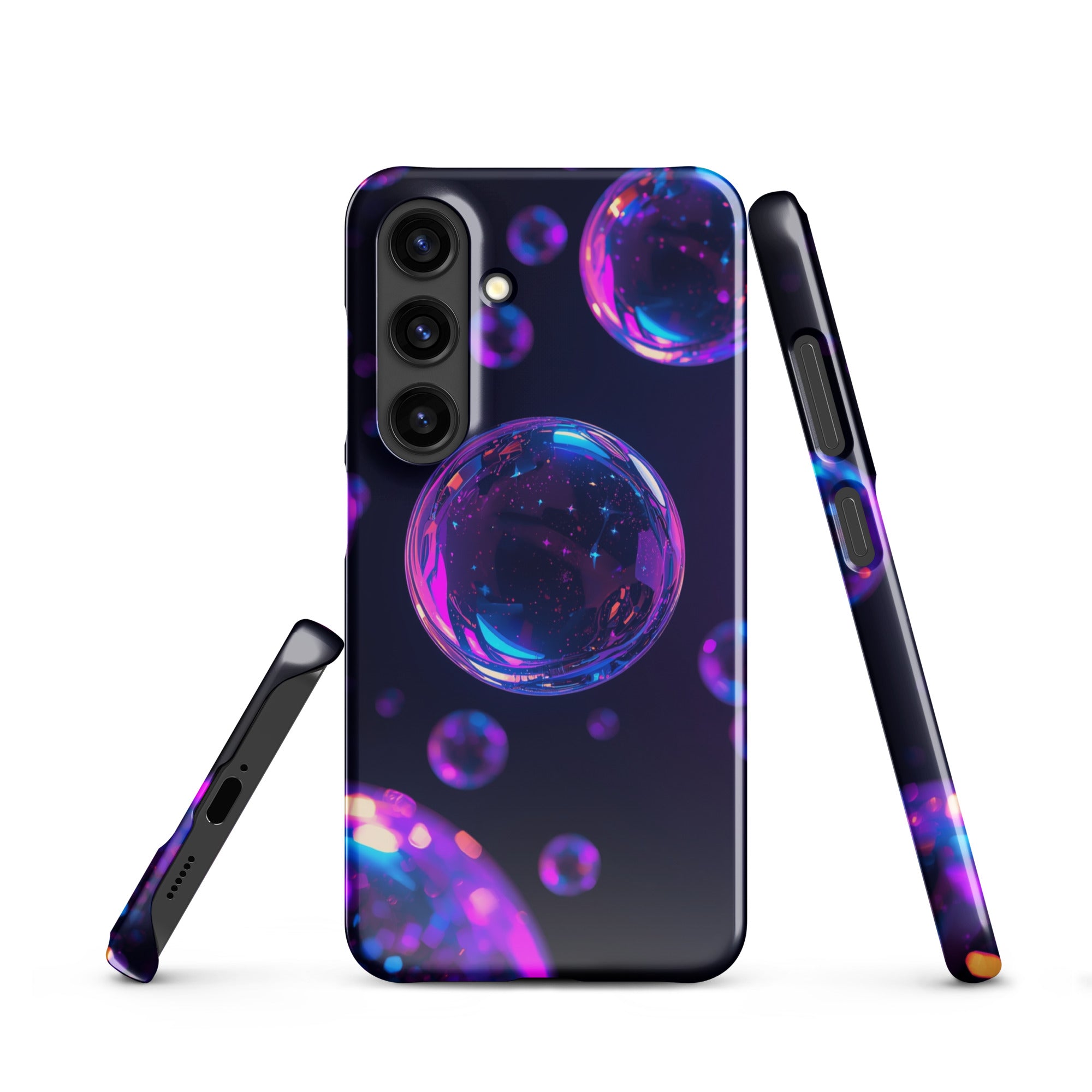 Cover Samsung Resistente – Compatibile con Ricarica Wireless – Design Bolle Viola-Biiply
