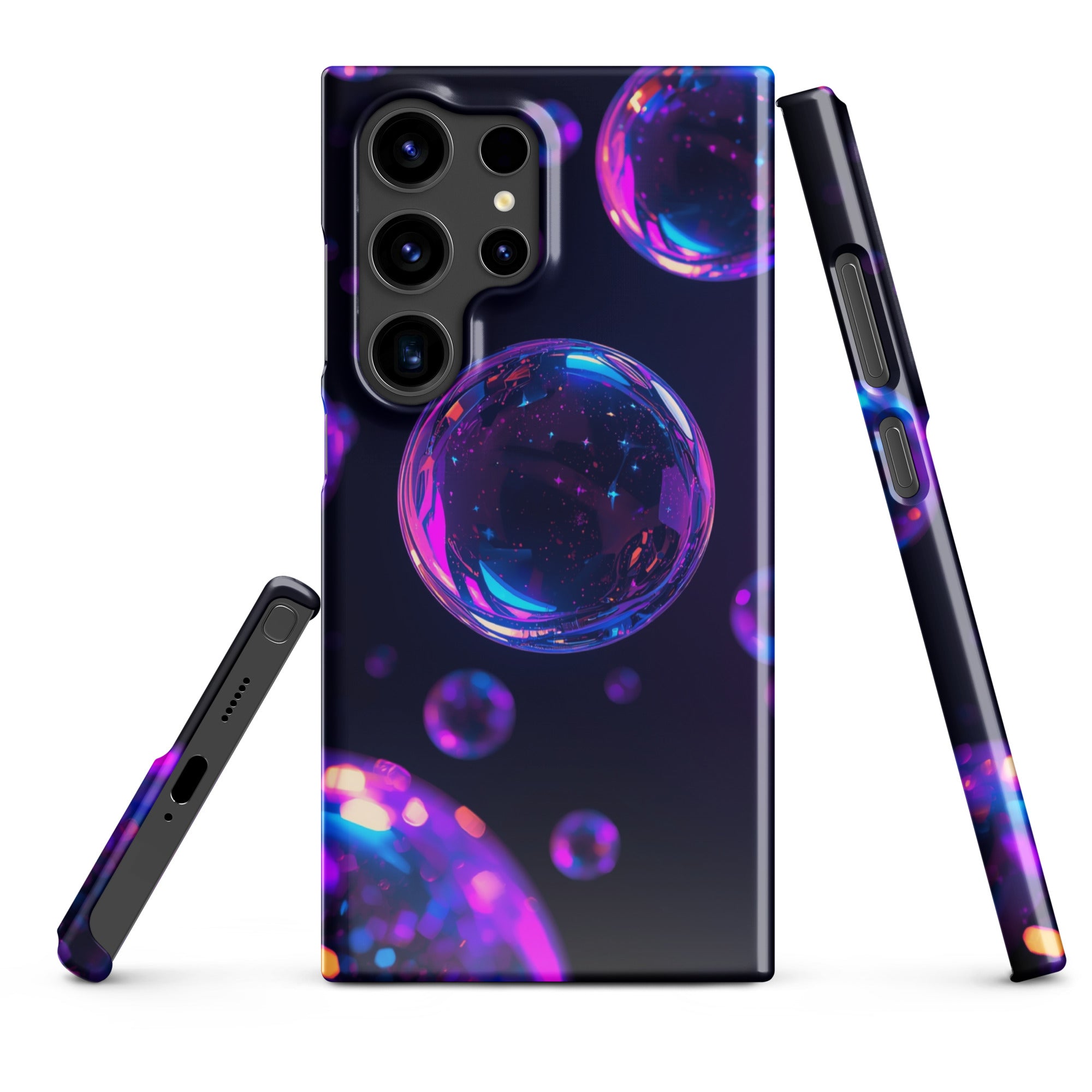 Cover Samsung Resistente – Compatibile con Ricarica Wireless – Design Bolle Viola-Biiply