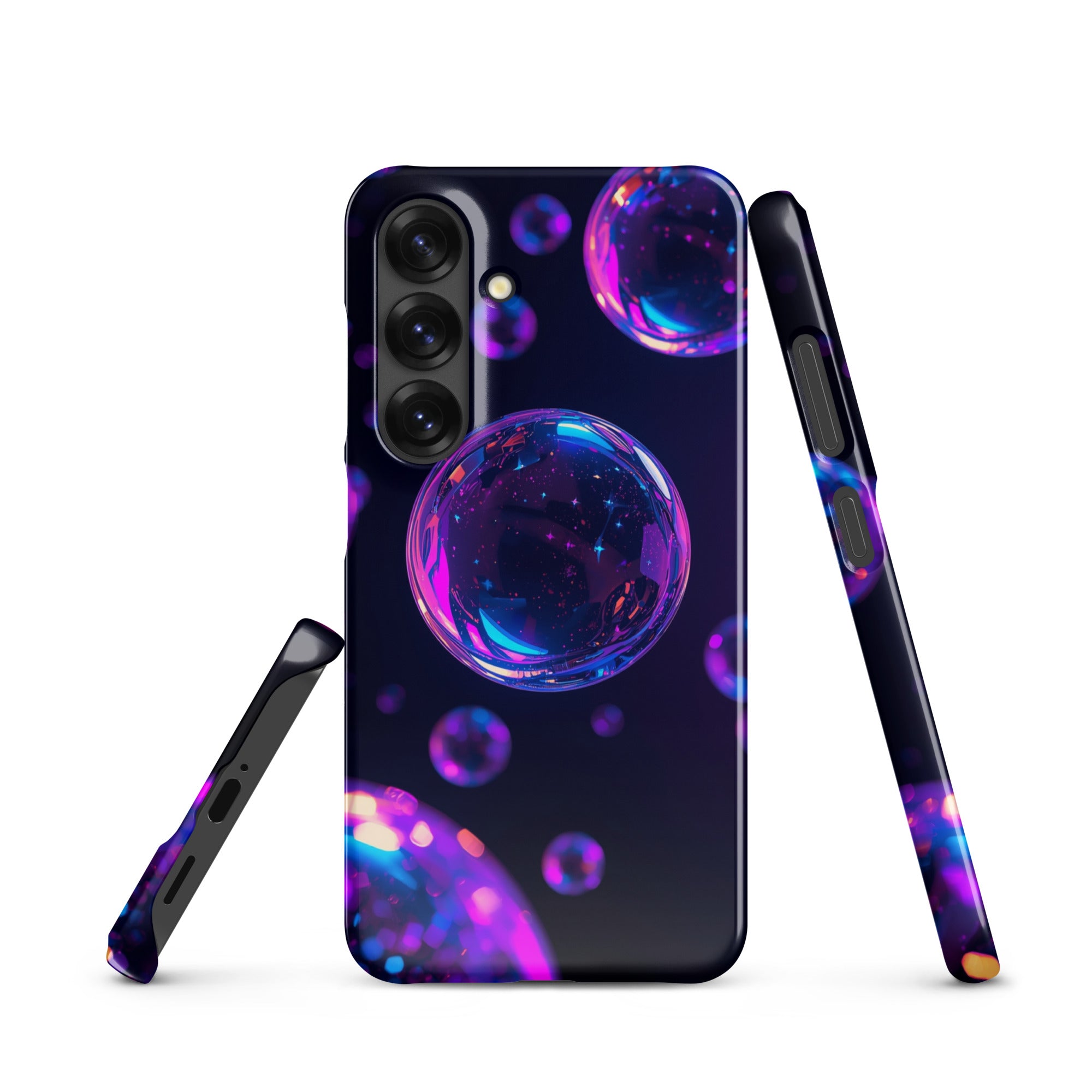 Cover Samsung Resistente – Compatibile con Ricarica Wireless – Design Bolle Viola-Biiply