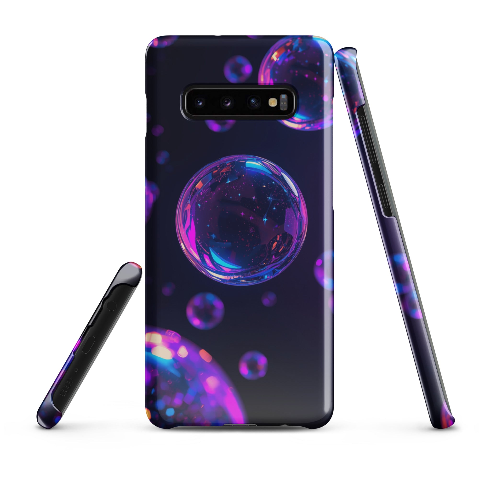Cover Samsung Resistente – Compatibile con Ricarica Wireless – Design Bolle Viola-Biiply