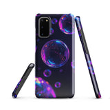 Funda Samsung Resistente – Compatible con Carga Inalámbrica – Diseño de Burbujas Moradas