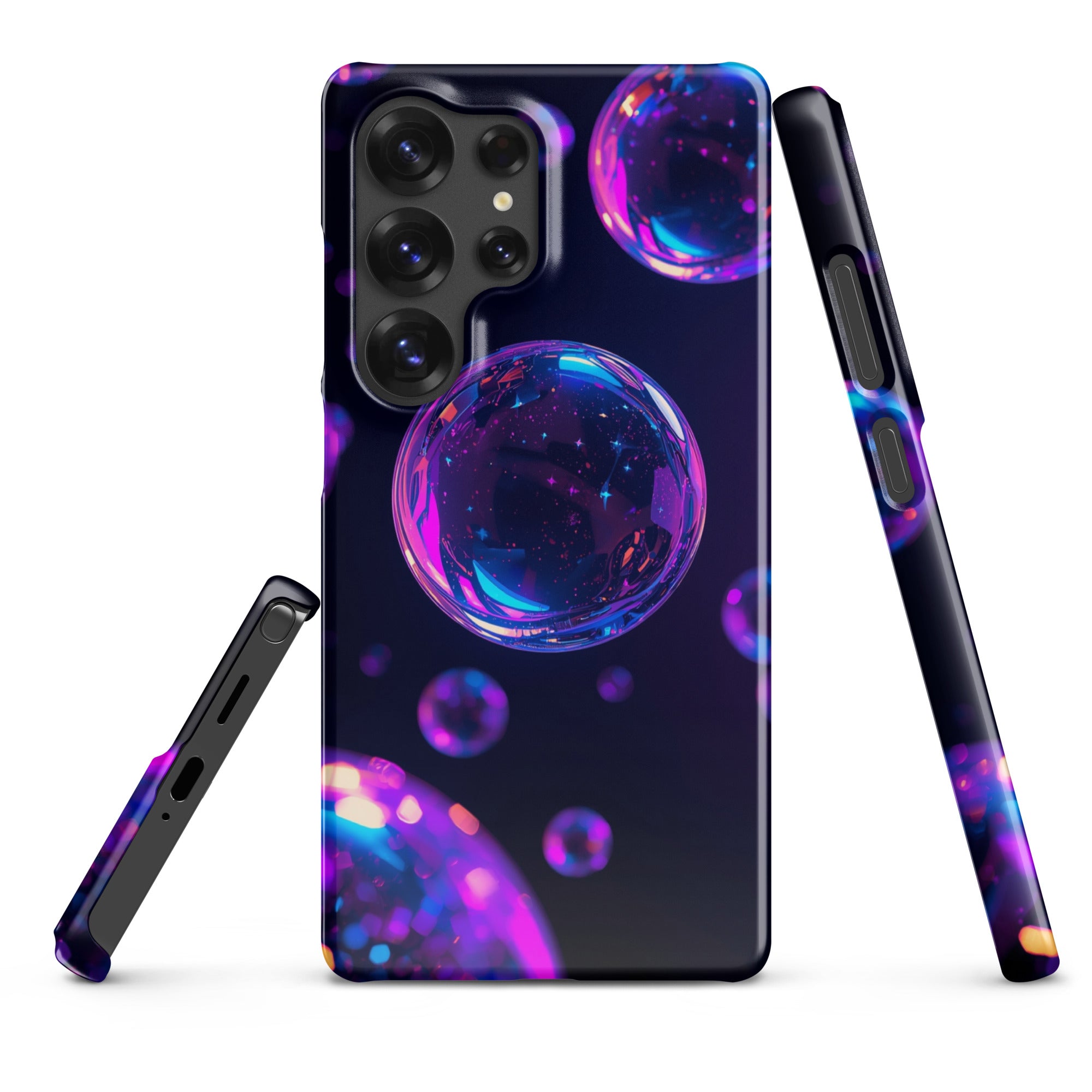 Cover Samsung Resistente – Compatibile con Ricarica Wireless – Design Bolle Viola-Biiply