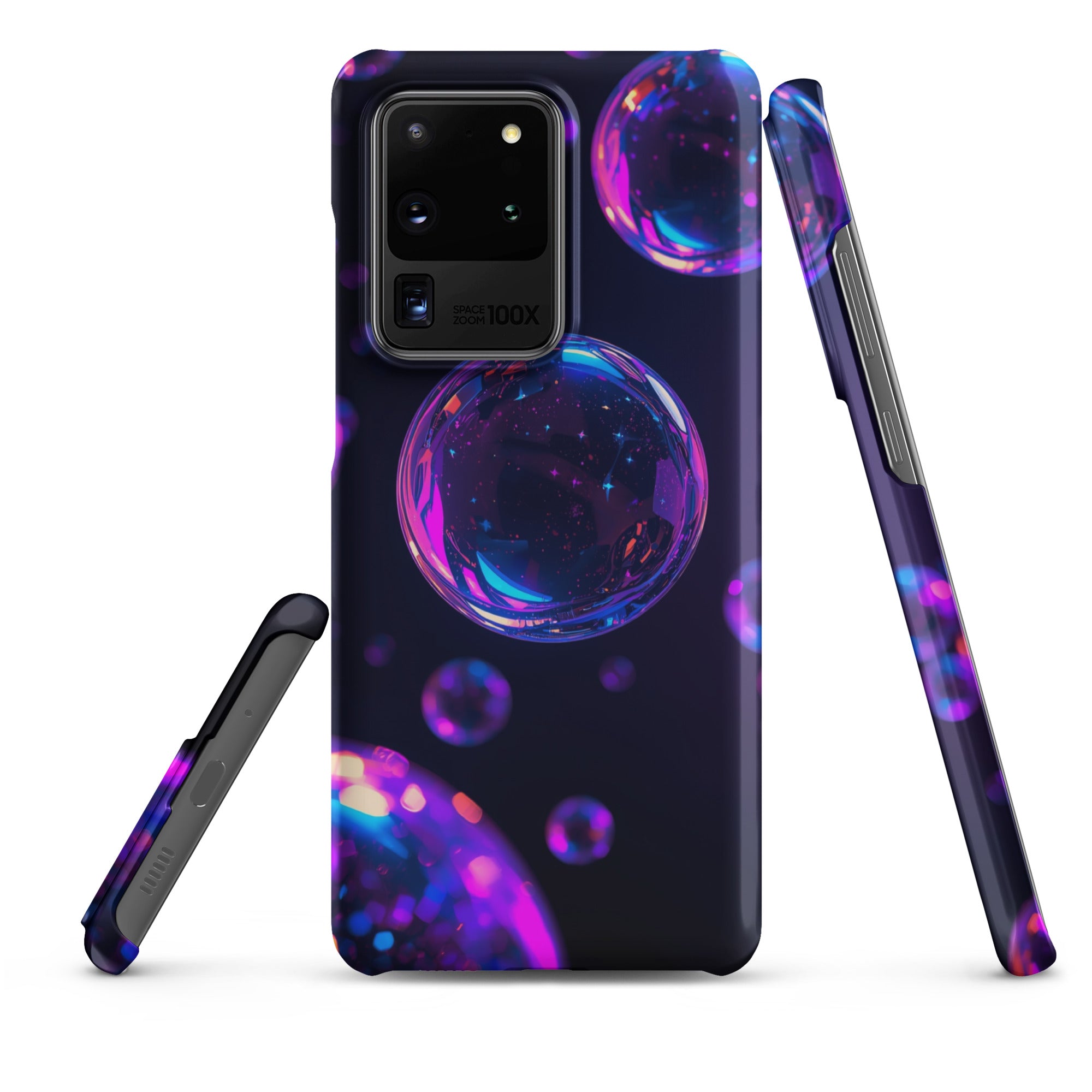 Cover Samsung Resistente – Compatibile con Ricarica Wireless – Design Bolle Viola-Biiply