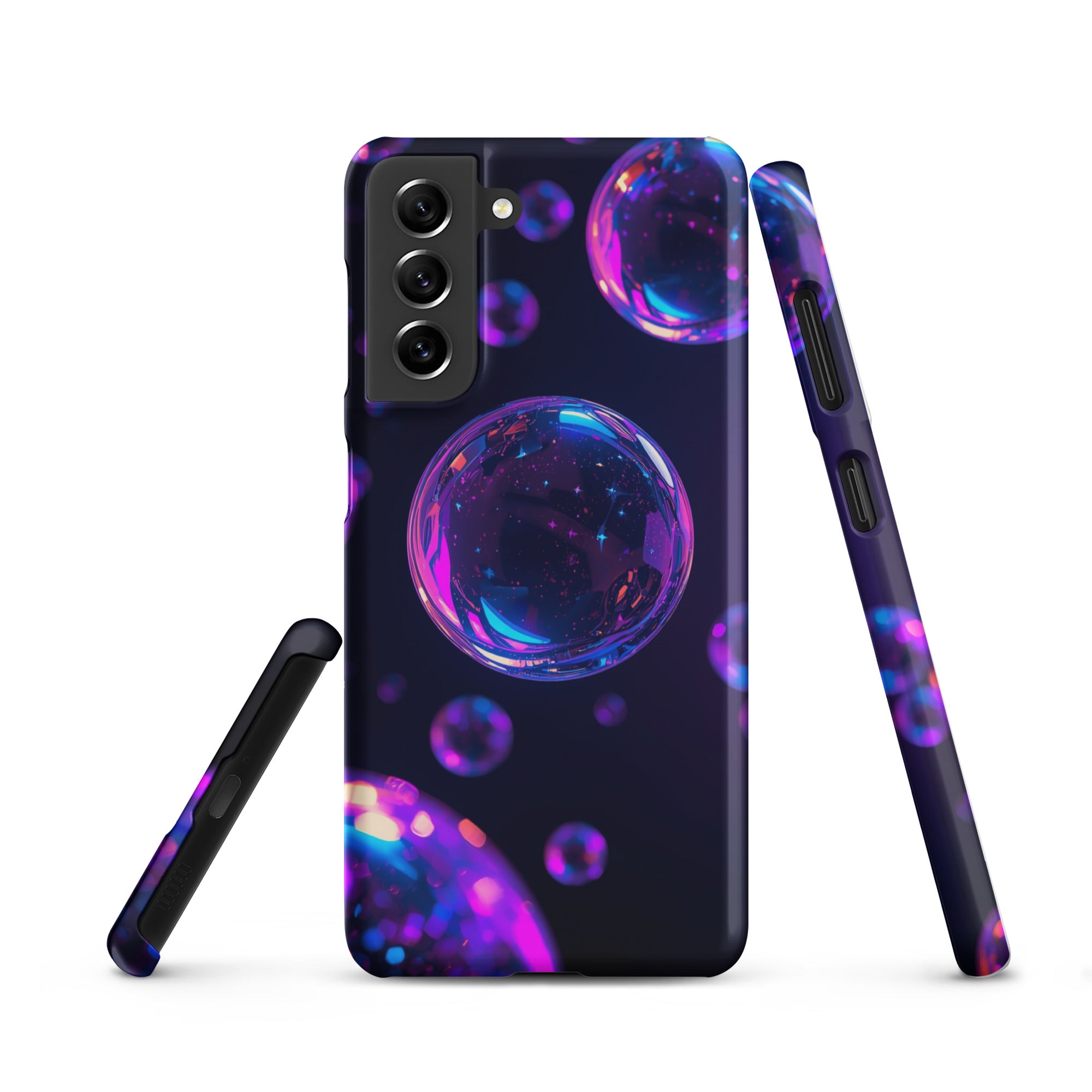 Cover Samsung Resistente – Compatibile con Ricarica Wireless – Design Bolle Viola-Biiply