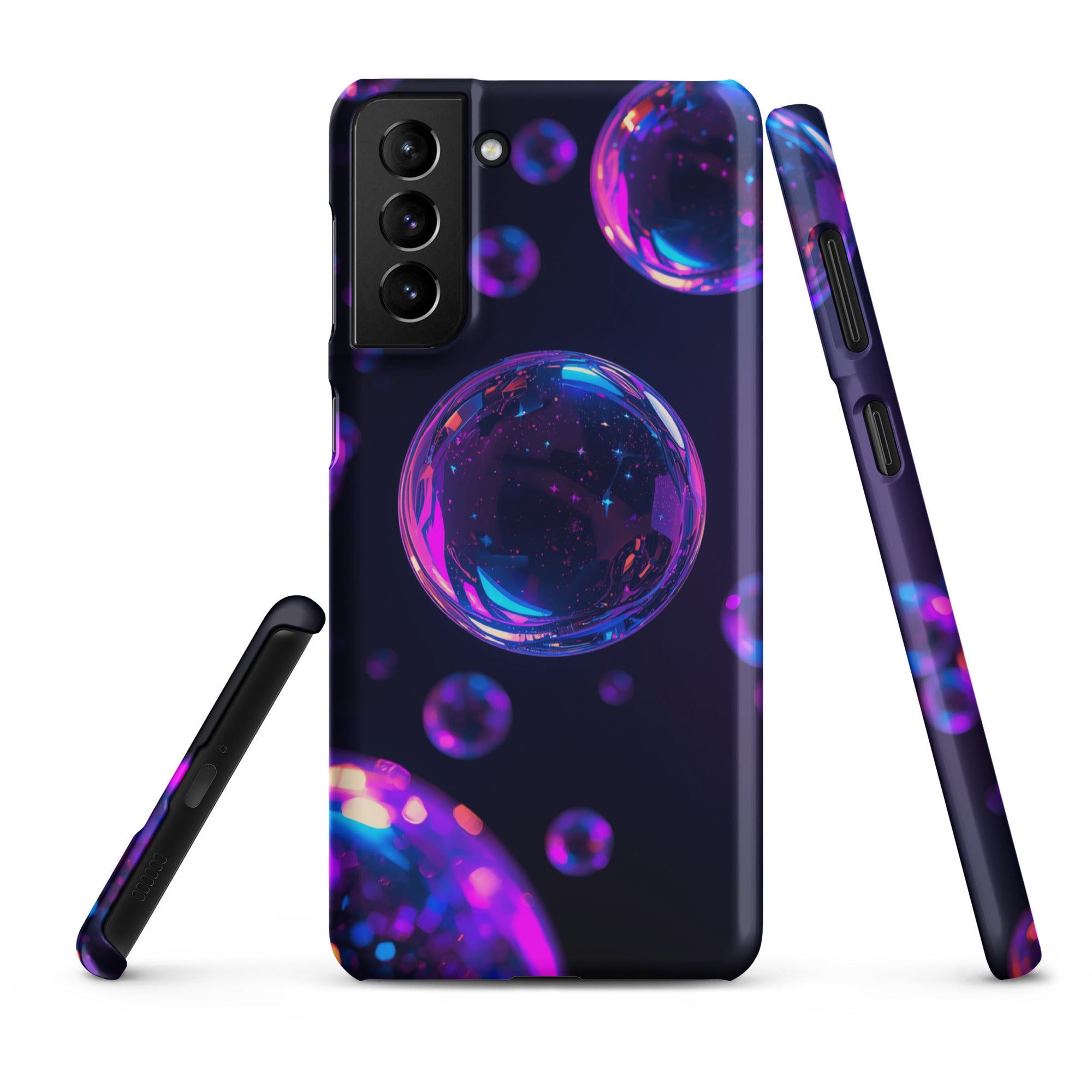 Cover Samsung Resistente – Compatibile con Ricarica Wireless – Design Bolle Viola-Biiply