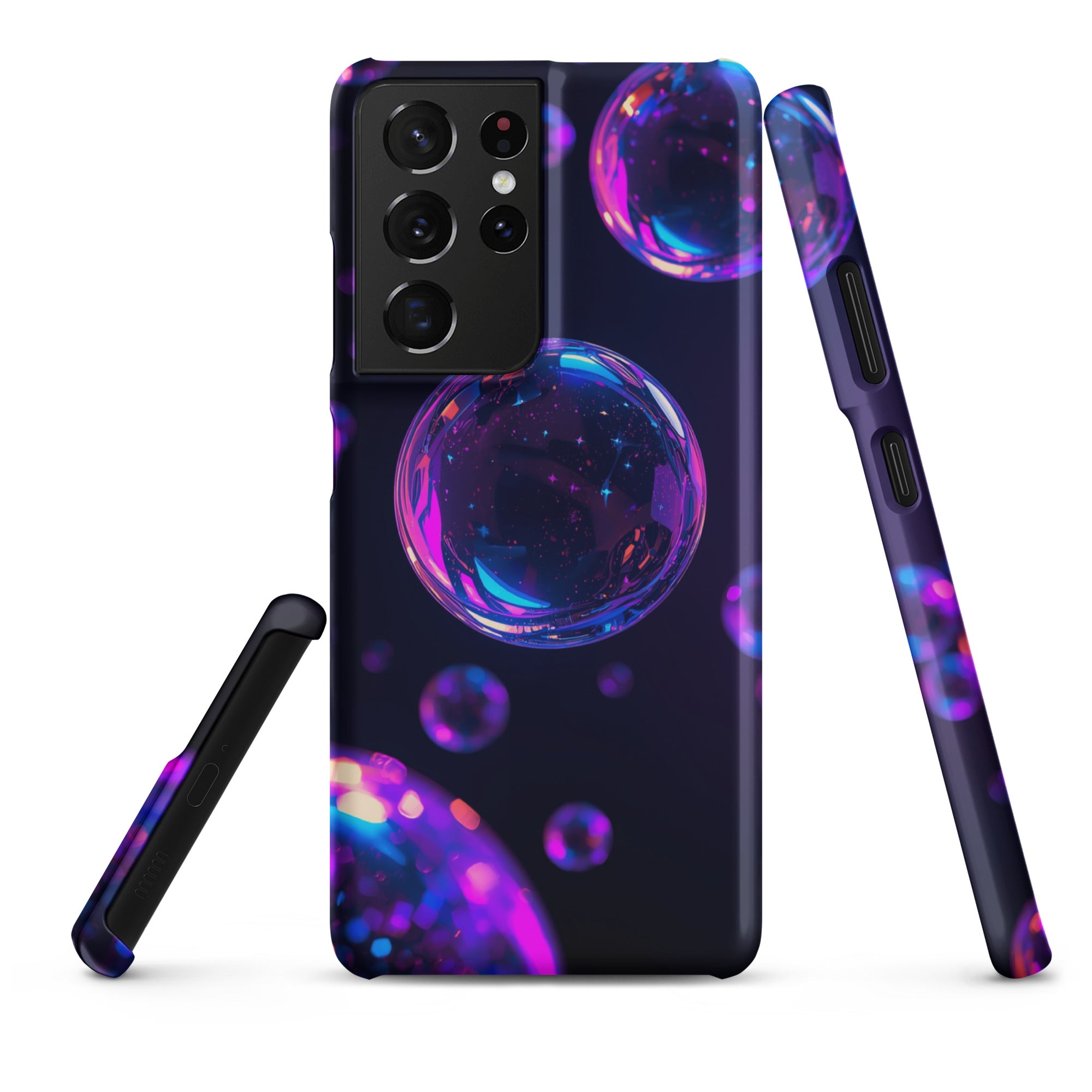 Cover Samsung Resistente – Compatibile con Ricarica Wireless – Design Bolle Viola-Biiply