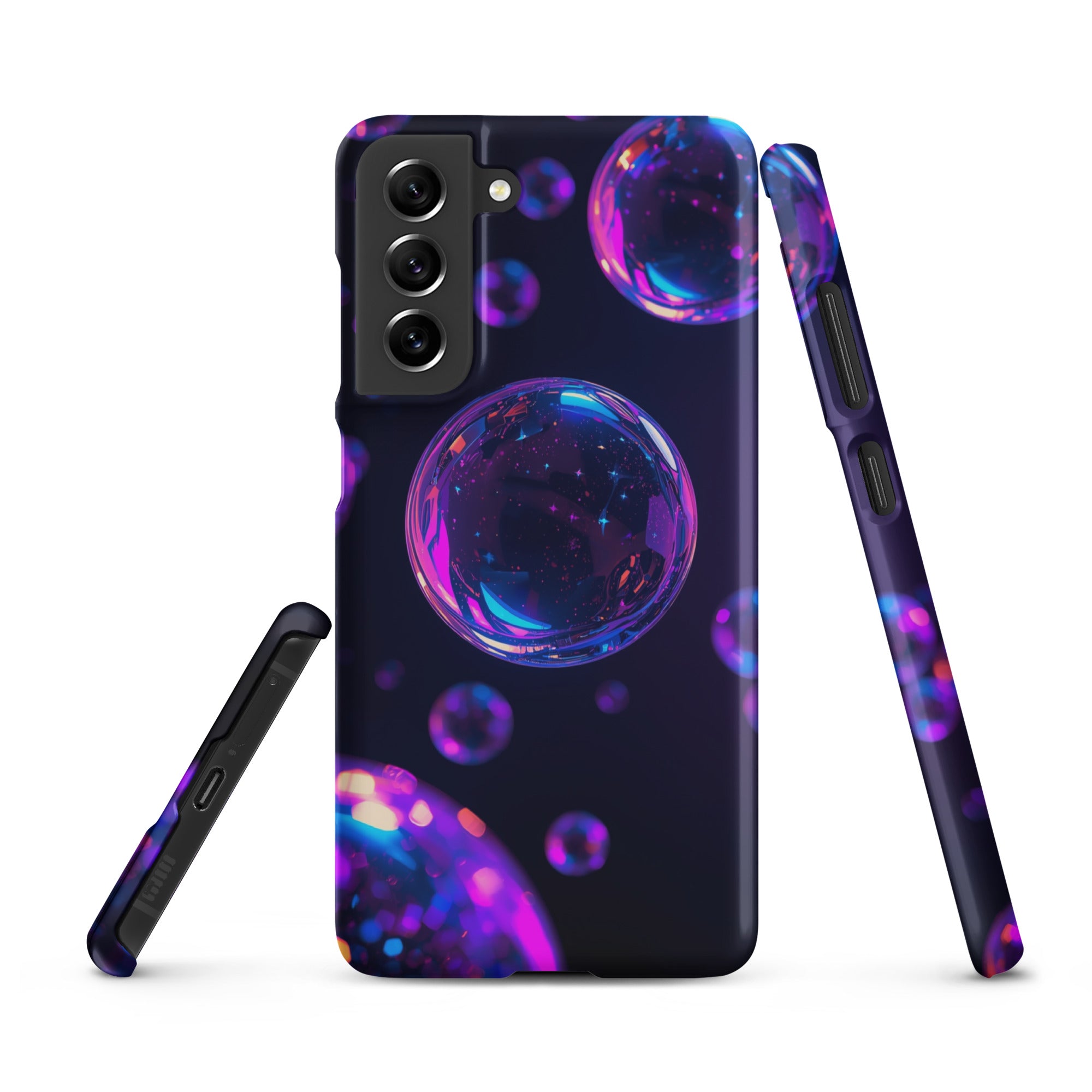 Cover Samsung Resistente – Compatibile con Ricarica Wireless – Design Bolle Viola-Biiply