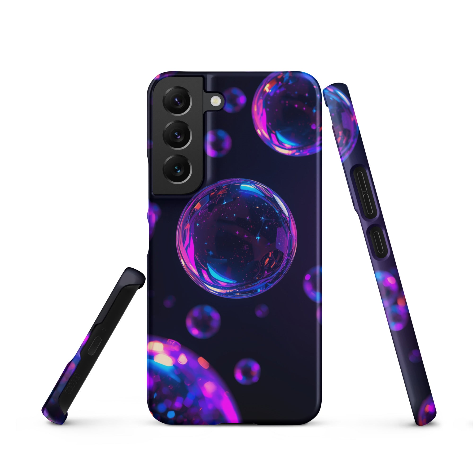 Cover Samsung Resistente – Compatibile con Ricarica Wireless – Design Bolle Viola-Biiply
