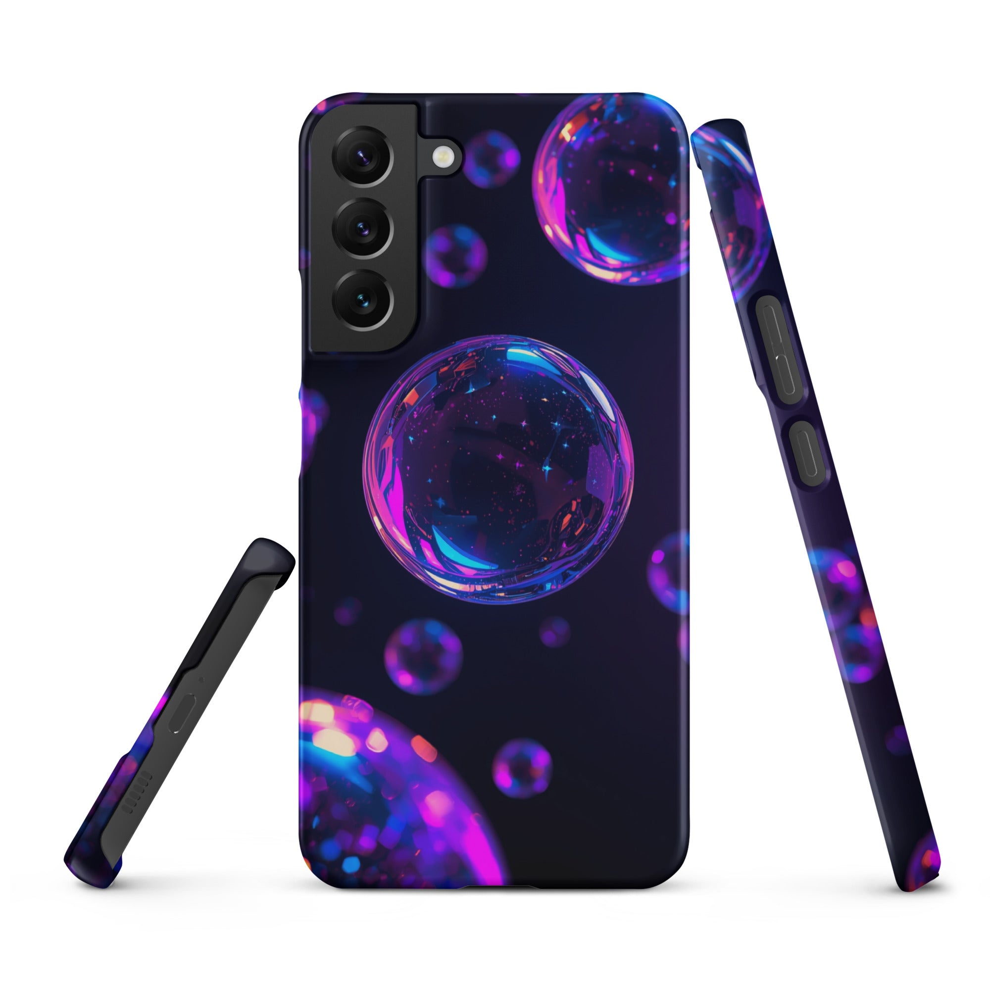Cover Samsung Resistente – Compatibile con Ricarica Wireless – Design Bolle Viola-Biiply