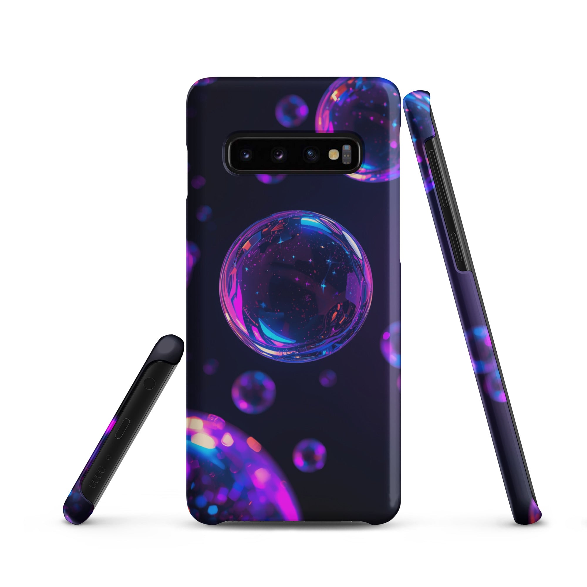 Cover Samsung Resistente – Compatibile con Ricarica Wireless – Design Bolle Viola-Biiply