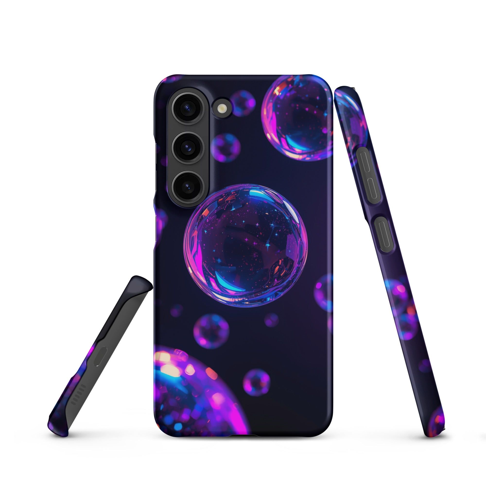 Cover Samsung Resistente – Compatibile con Ricarica Wireless – Design Bolle Viola-Biiply