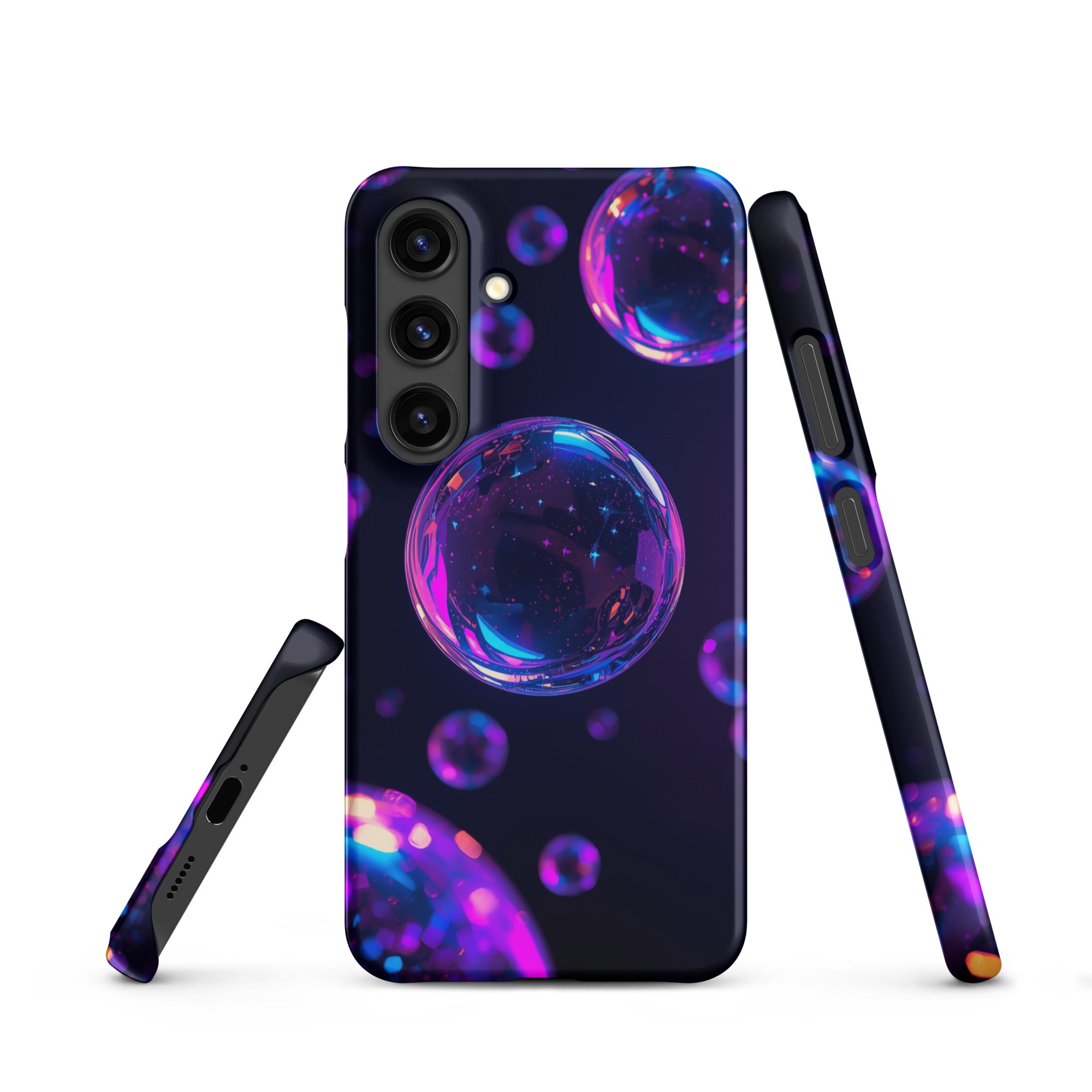Cover Samsung Resistente – Compatibile con Ricarica Wireless – Design Bolle Viola-Biiply