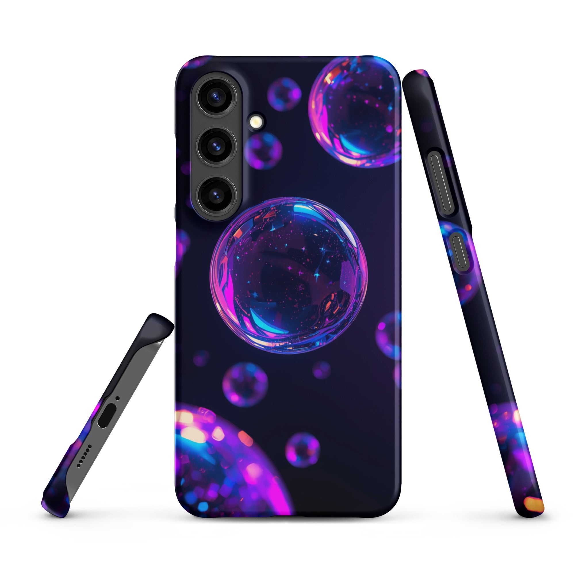 Cover Samsung Resistente – Compatibile con Ricarica Wireless – Design Bolle Viola-Biiply