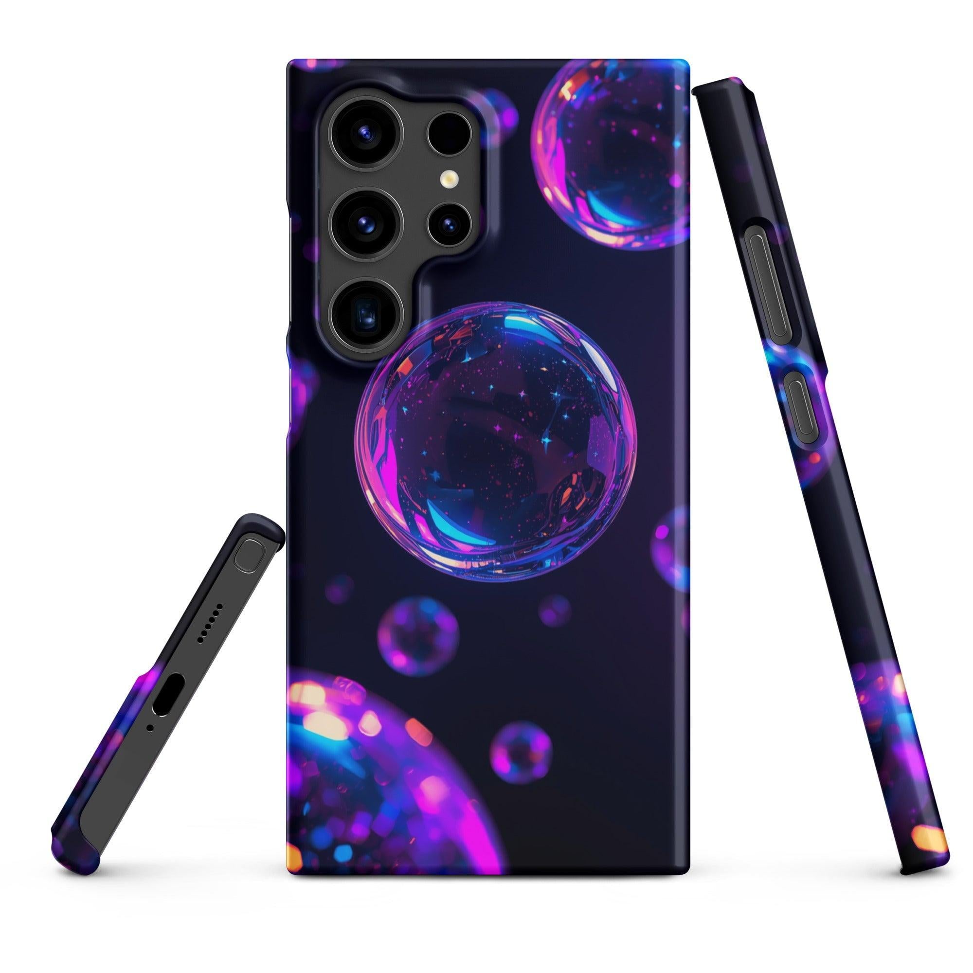 Cover Samsung Resistente – Compatibile con Ricarica Wireless – Design Bolle Viola-Biiply