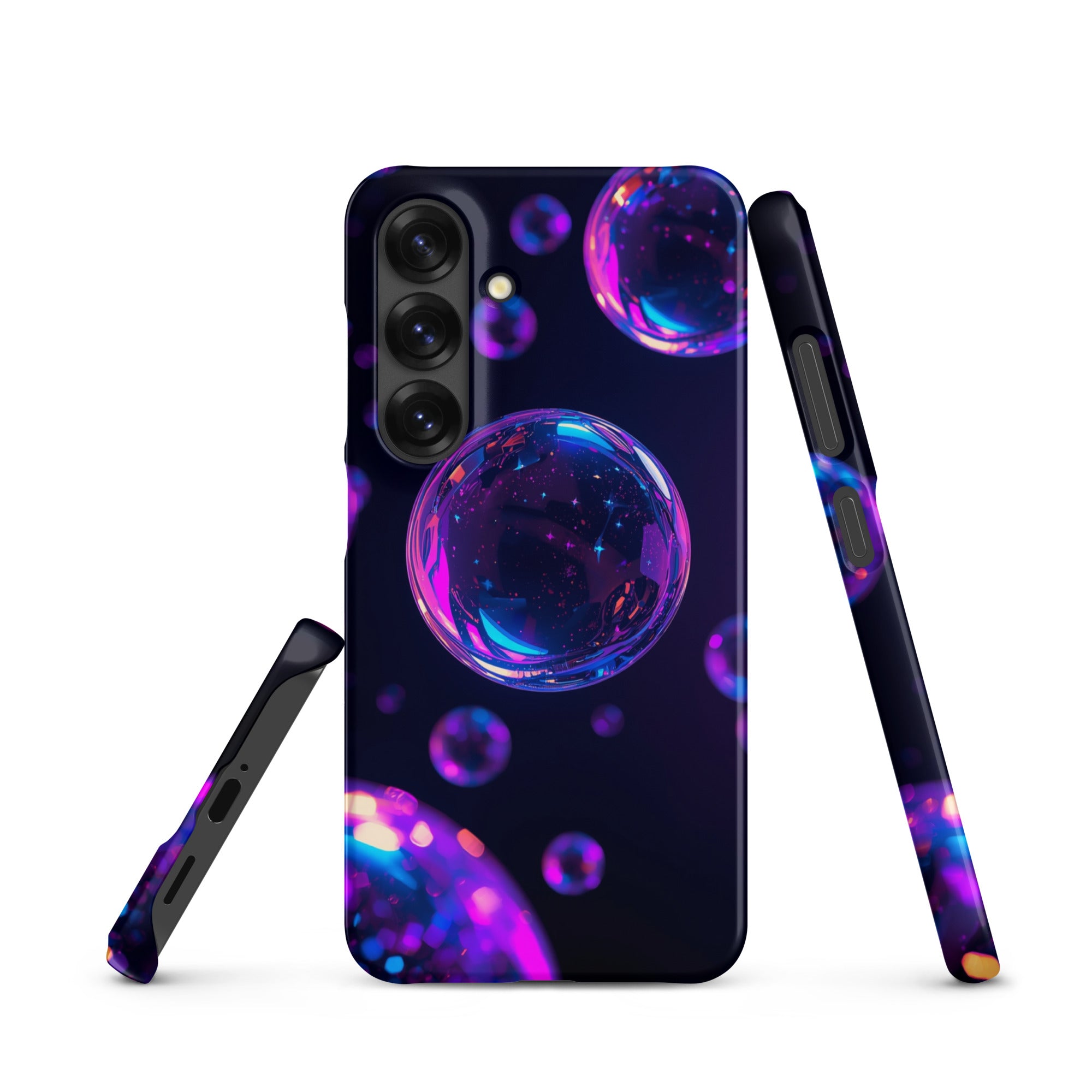 Cover Samsung Resistente – Compatibile con Ricarica Wireless – Design Bolle Viola-Biiply