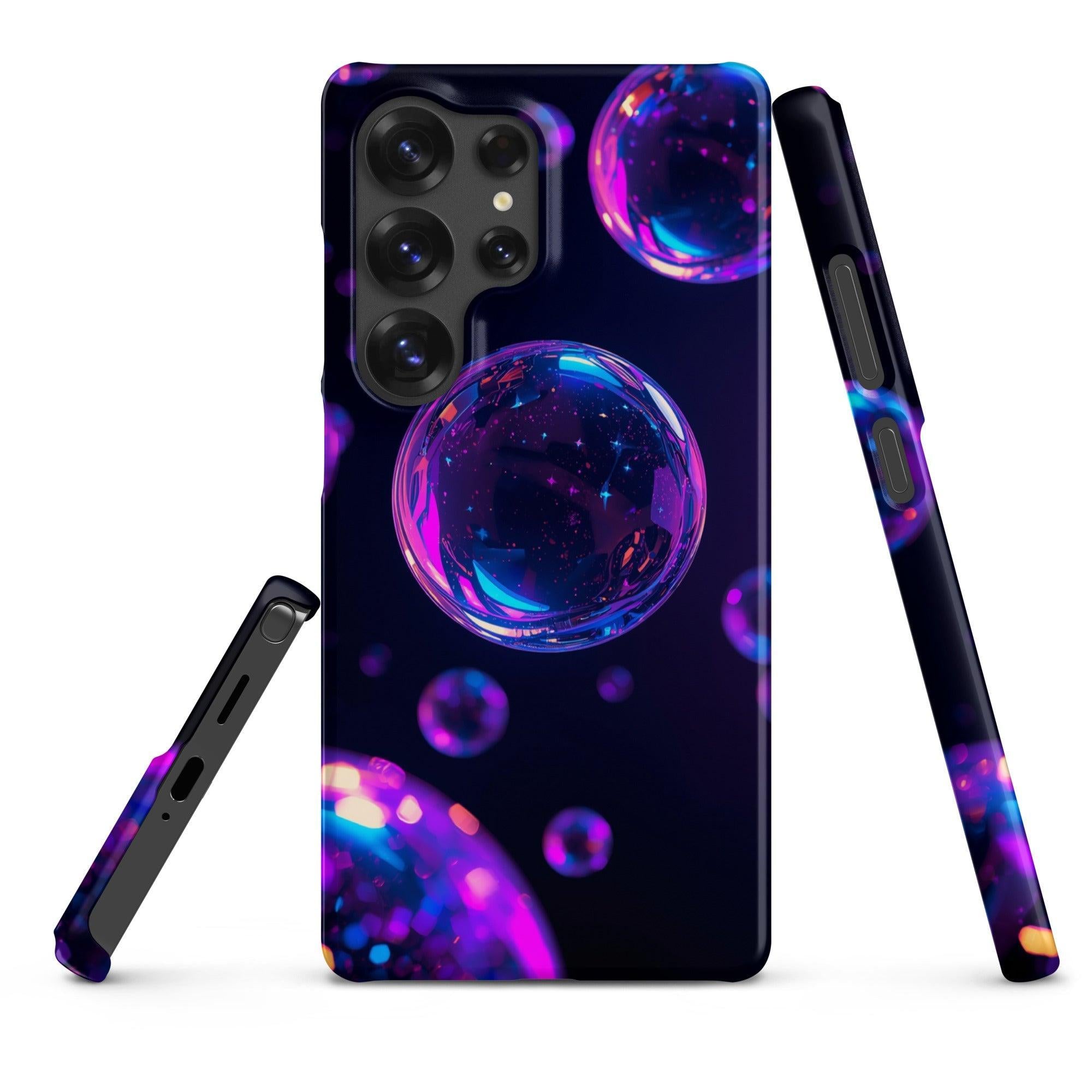 Cover Samsung Resistente – Compatibile con Ricarica Wireless – Design Bolle Viola-Biiply